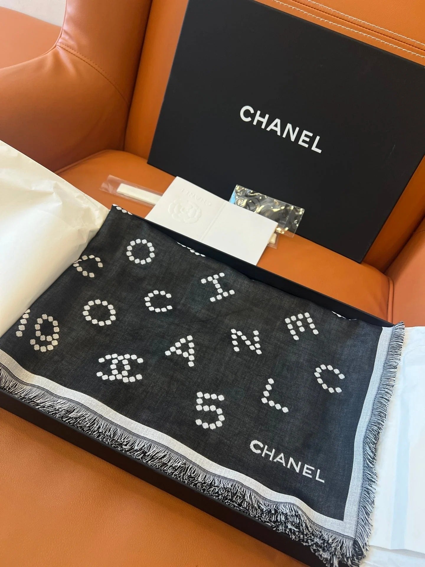 CHANEL 25S SCARF 140 IN WOOL SILK 700811 mysite