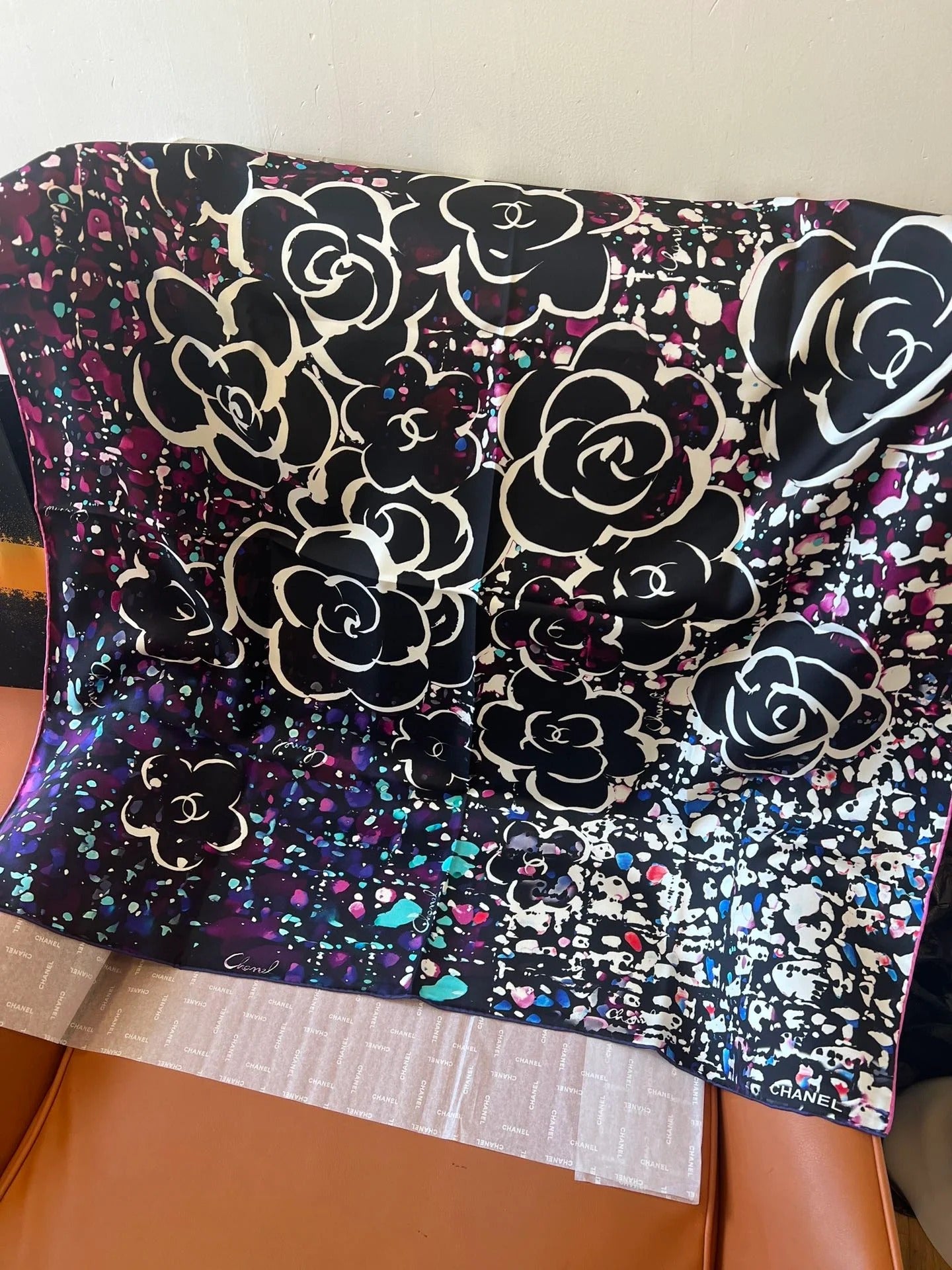 CHANEL 25S SCARF 90 IN SILK TWILL 700817 mysite