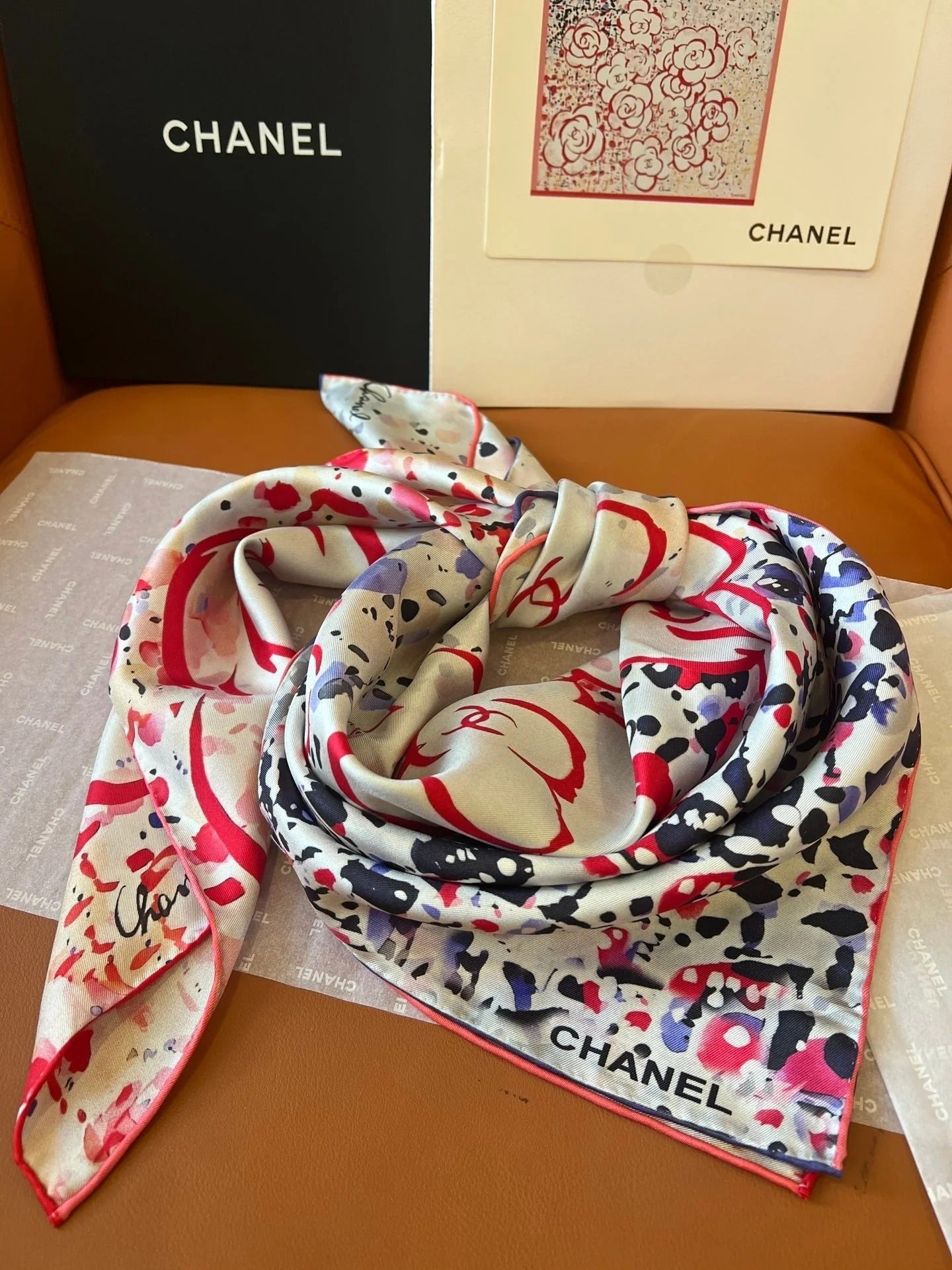 CHANEL 25S SCARF 90 IN SILK TWILL 700818 mysite