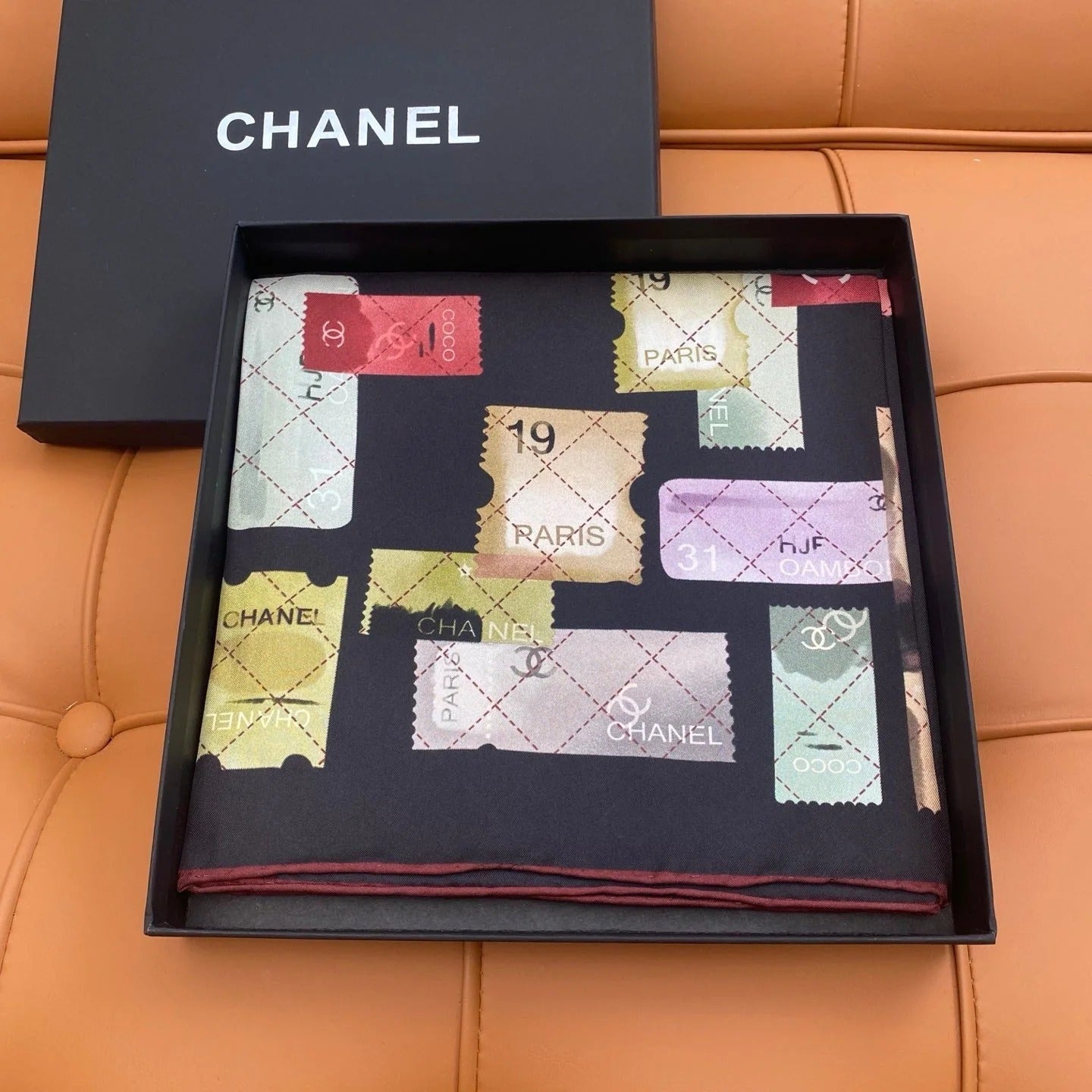 CHANEL 25S SCARF 90 IN SILK 703703 mysite