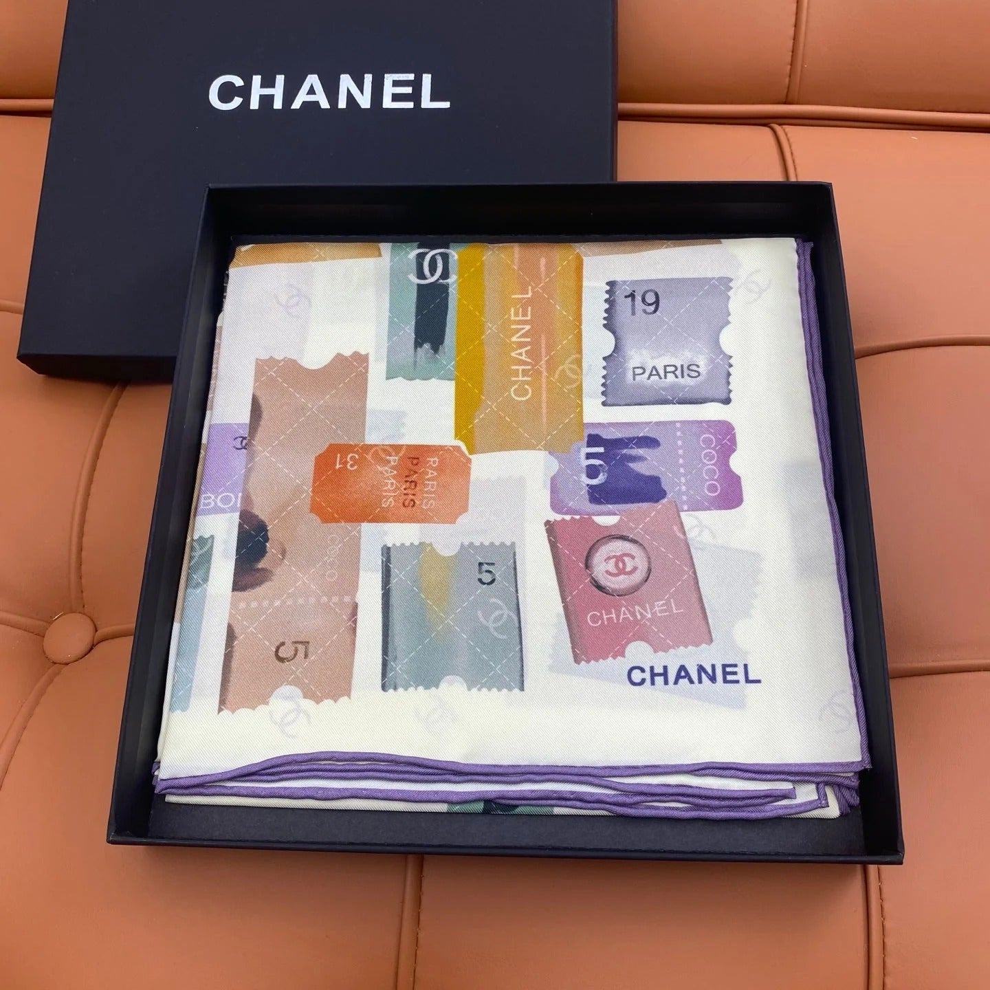 CHANEL 25S SCARF 90 IN SILK 703699 mysite