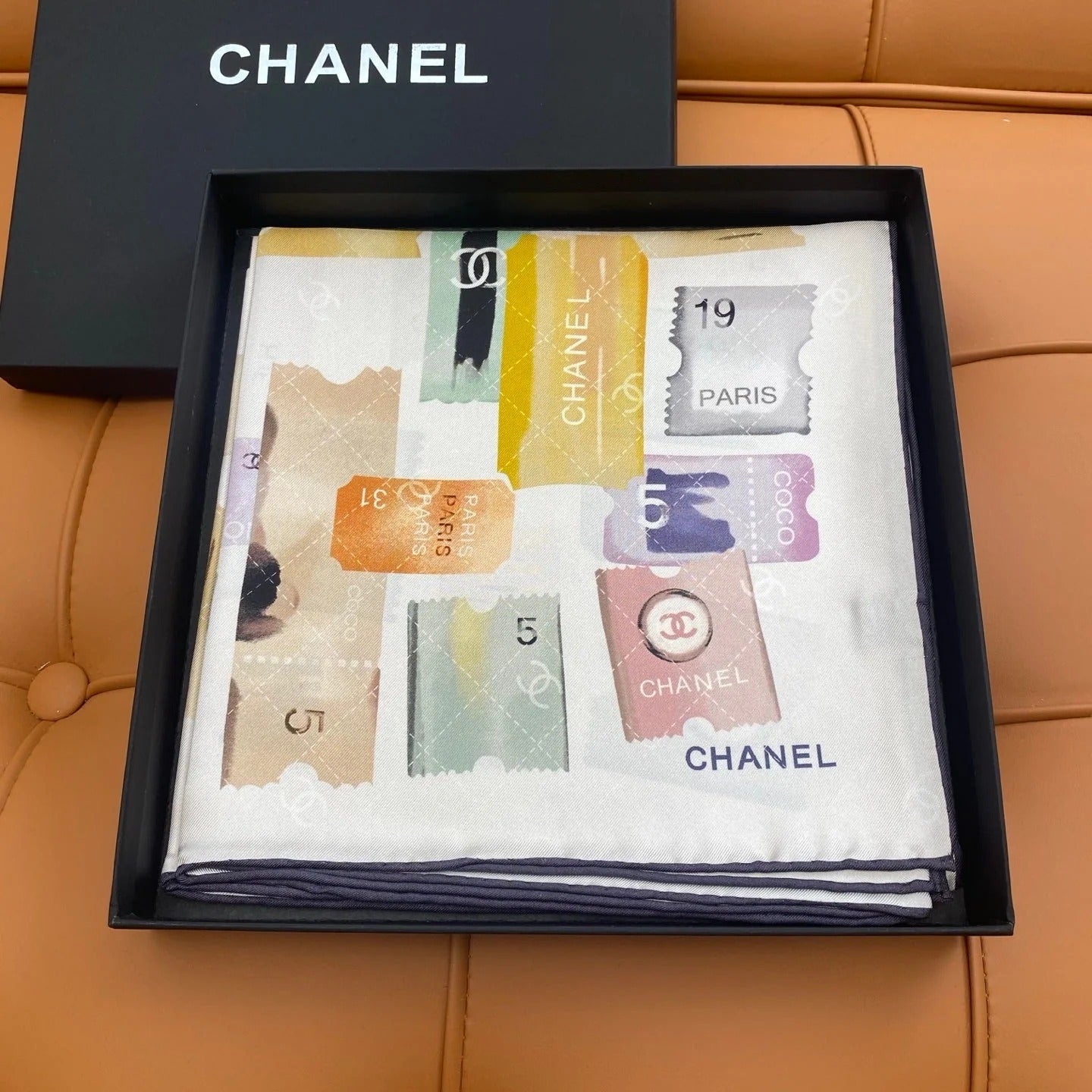 CHANEL 25S SCARF 90 IN SILK 703700 mysite