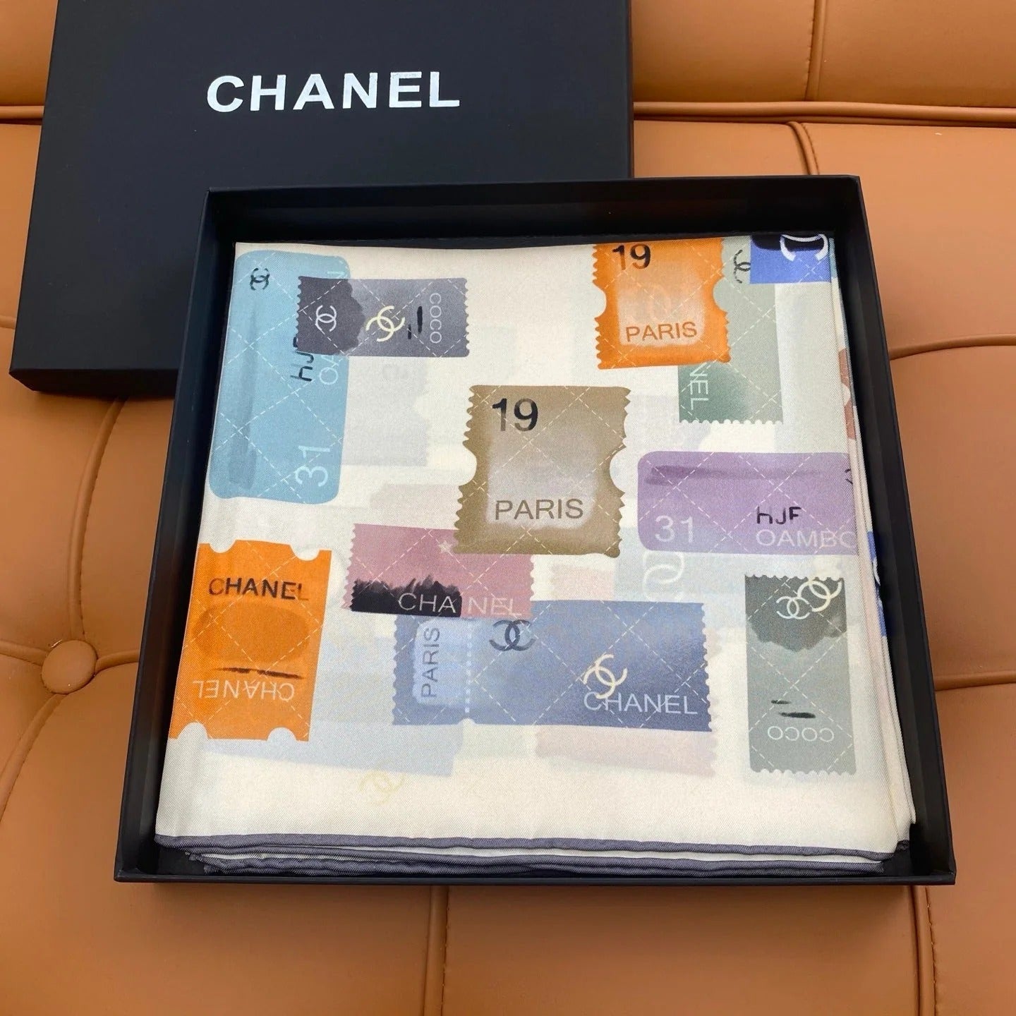 CHANEL 25S SCARF 90 IN SILK 703701 mysite