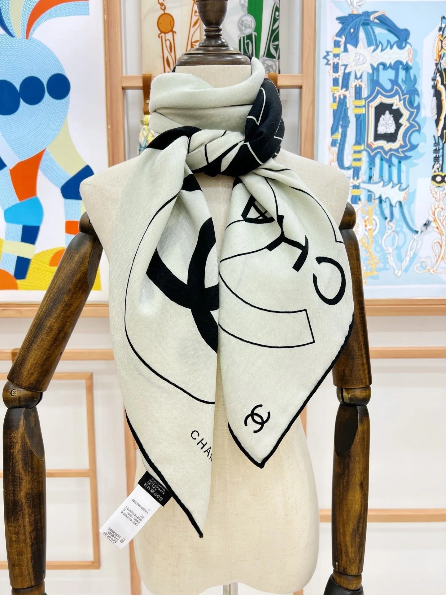 CHANEL 25S SCARF 135 IN CASHMERE SILK 708380 mysite