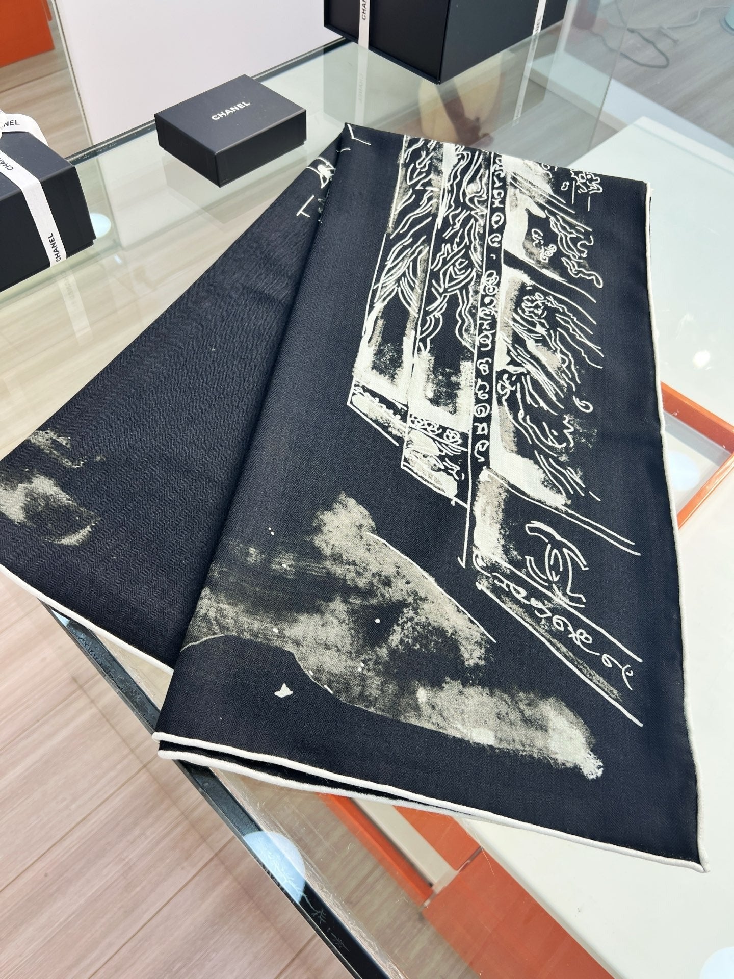 CHANEL 25S SCARF 135 IN CASHMERE SILK 737229 mysite