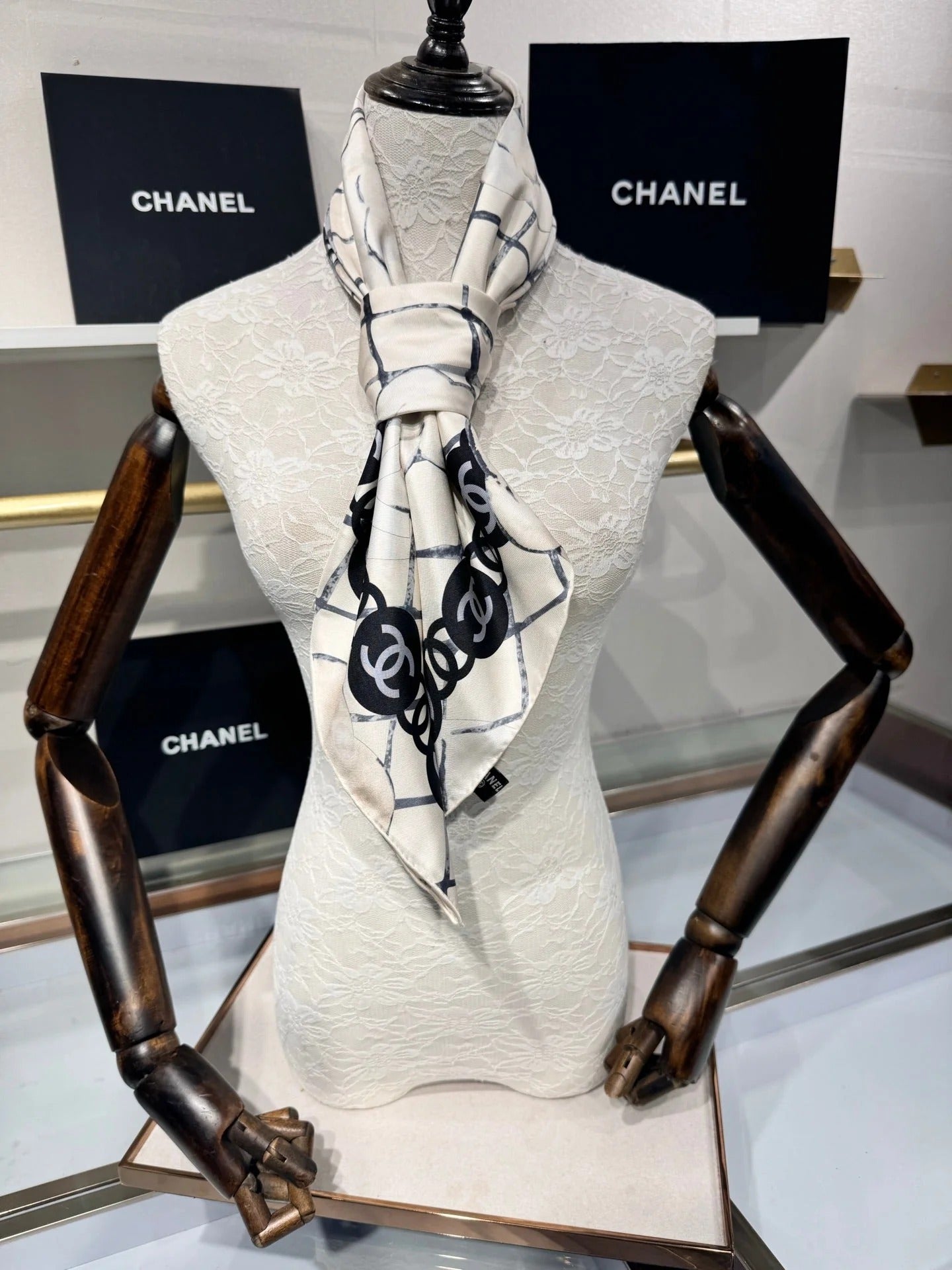 CHANEL 25S SCARF 90 IN CASHMERE SILK 737219 mysite