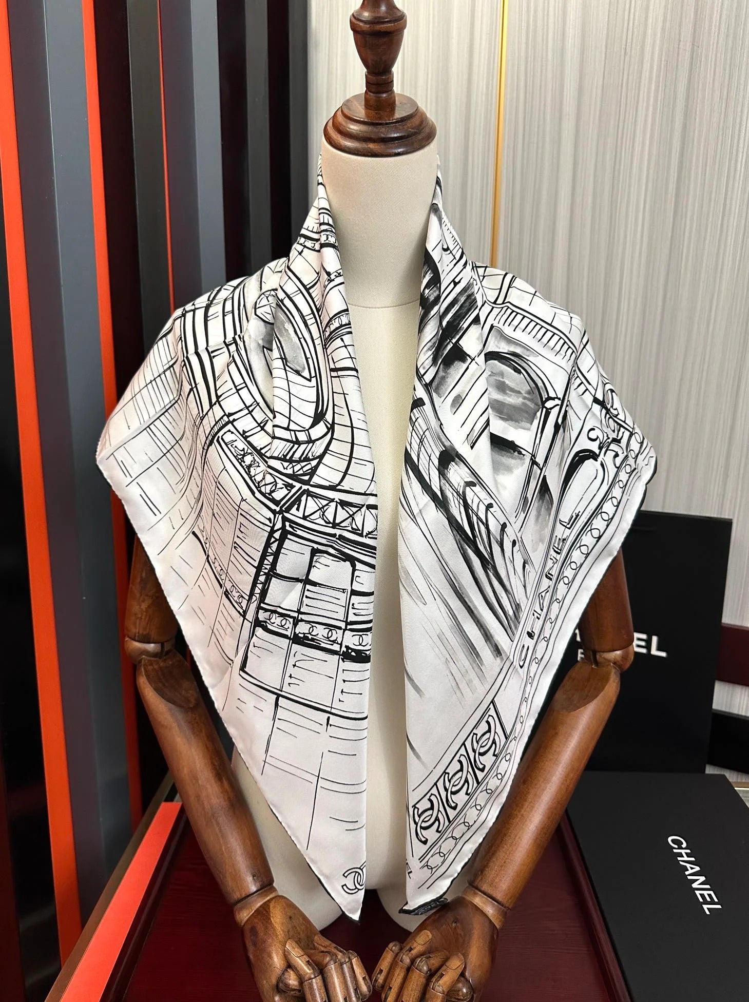 CHANEL 25S SCARF 90 IN SILK 001 mysite