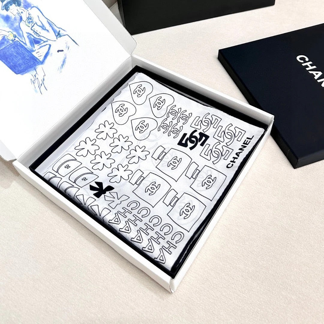 CHANEL 25S SCARF 90 IN SILK 724784 mysite