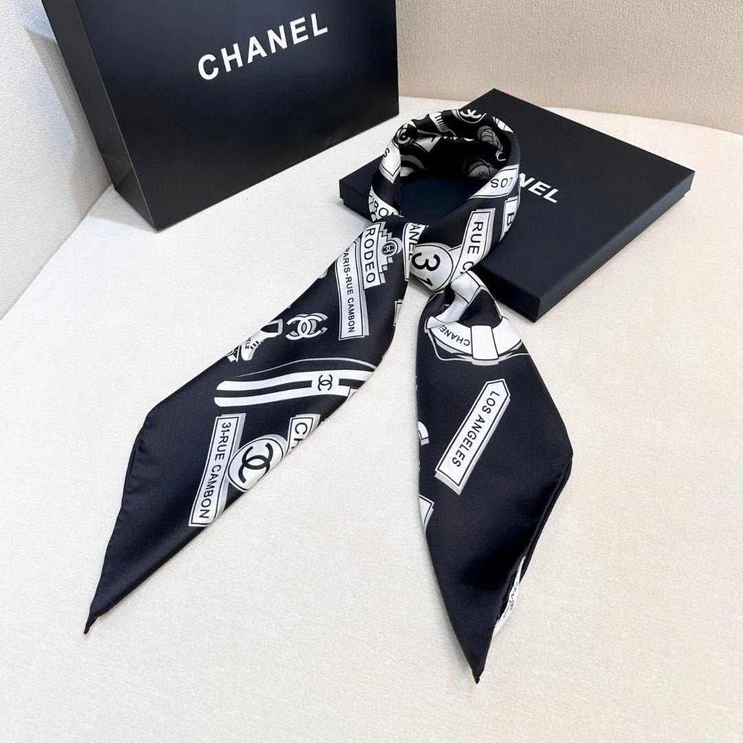 CHANEL 25S SCARF 90 IN SILK 729053 mysite