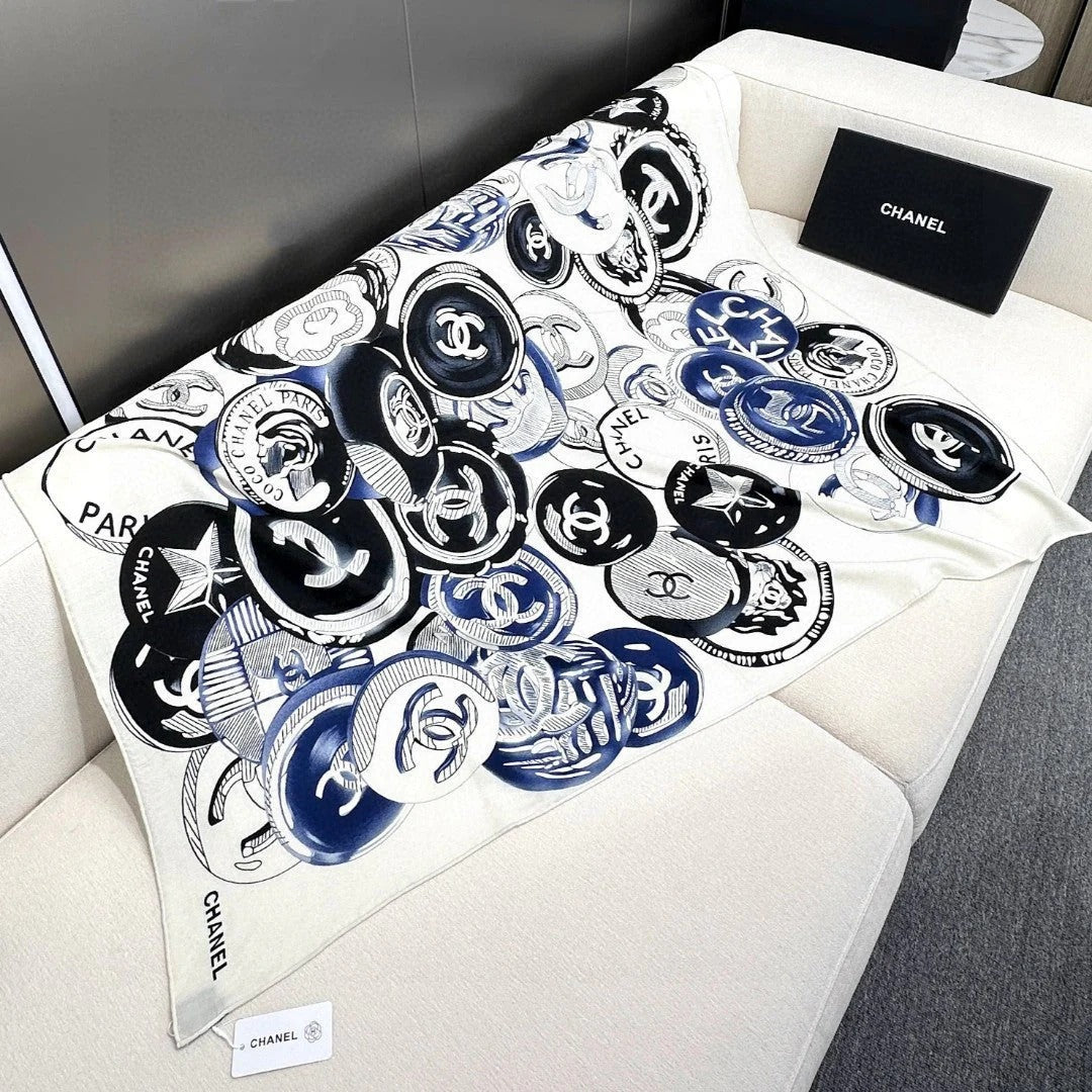 CHANEL 25S SCARF 140 IN CASHMERE SILK 642080 mysite