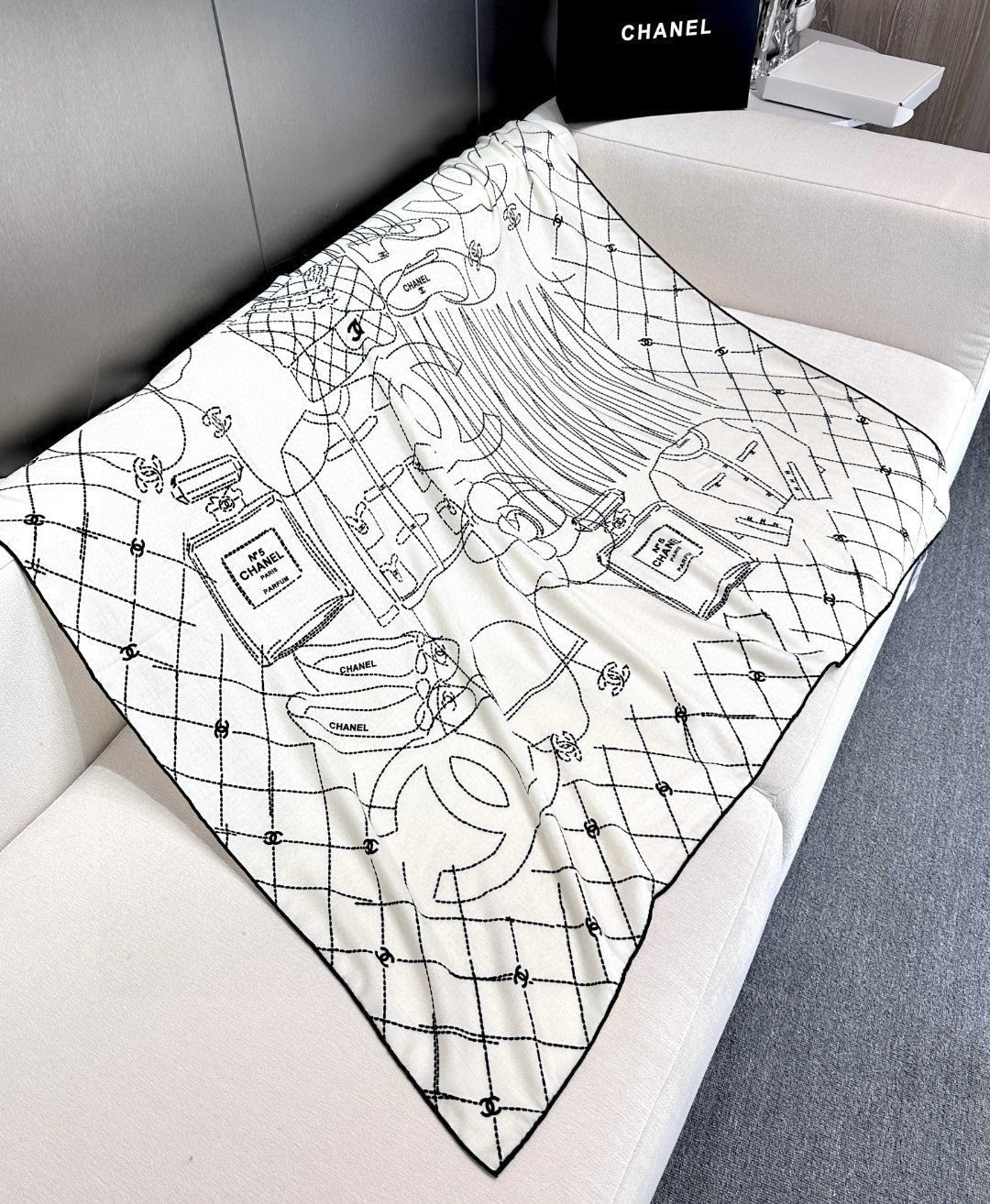 CHANEL 25S SCARF 140 IN CASHMERE SILK 727347 mysite