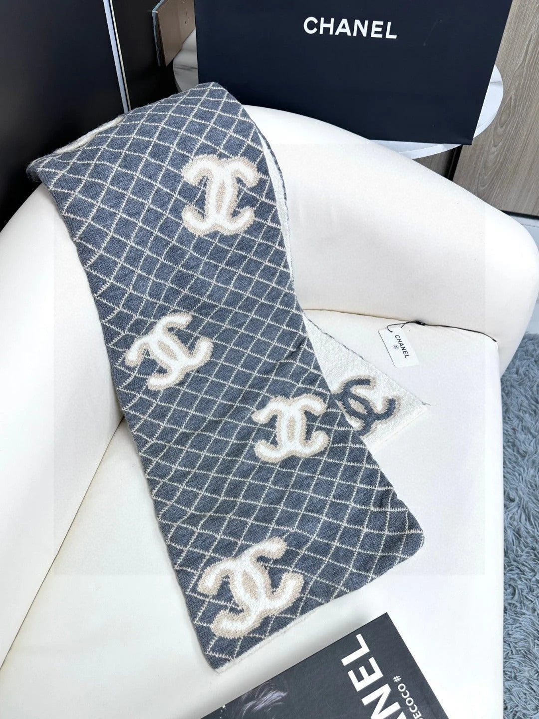 CHANEL 25S SCARF 185 IN CASHMERE 721524 mysite