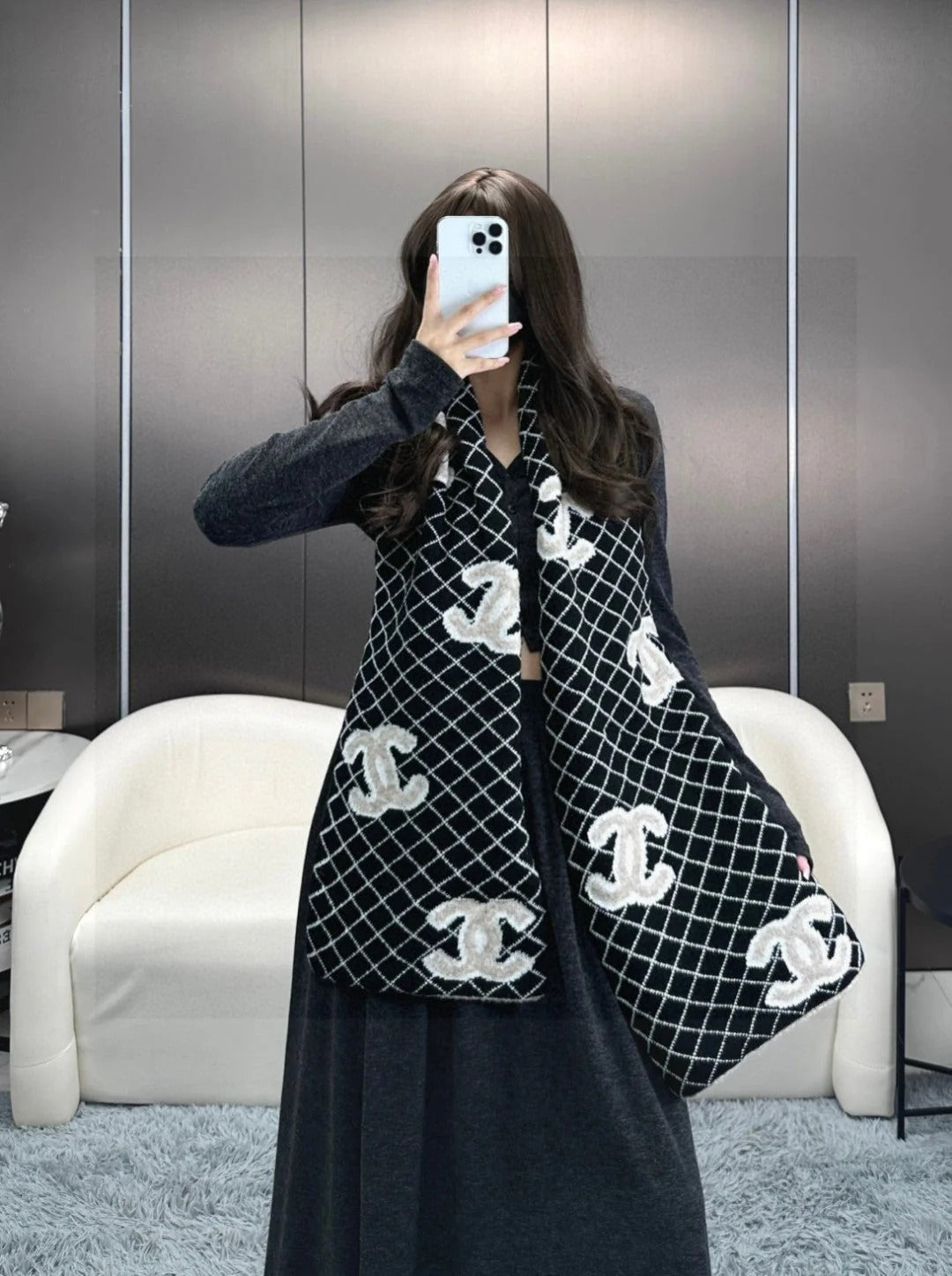 CHANEL 25S SCARF 185 IN CASHMERE 721525 mysite