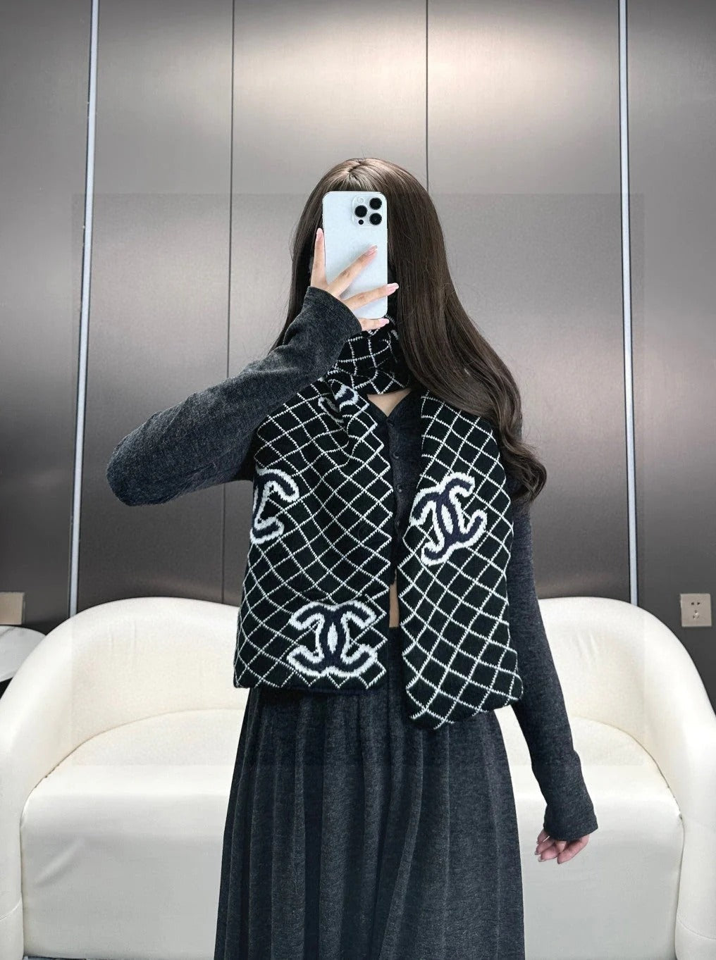 CHANEL 25S SCARF 185 IN CASHMERE 721526 mysite