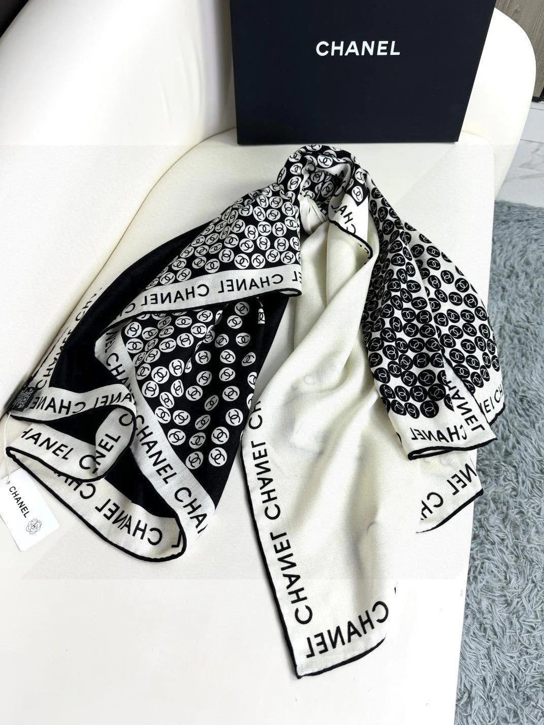 CHANEL 25S SCARF 140 IN CASHMERE SILK 702020 mysite