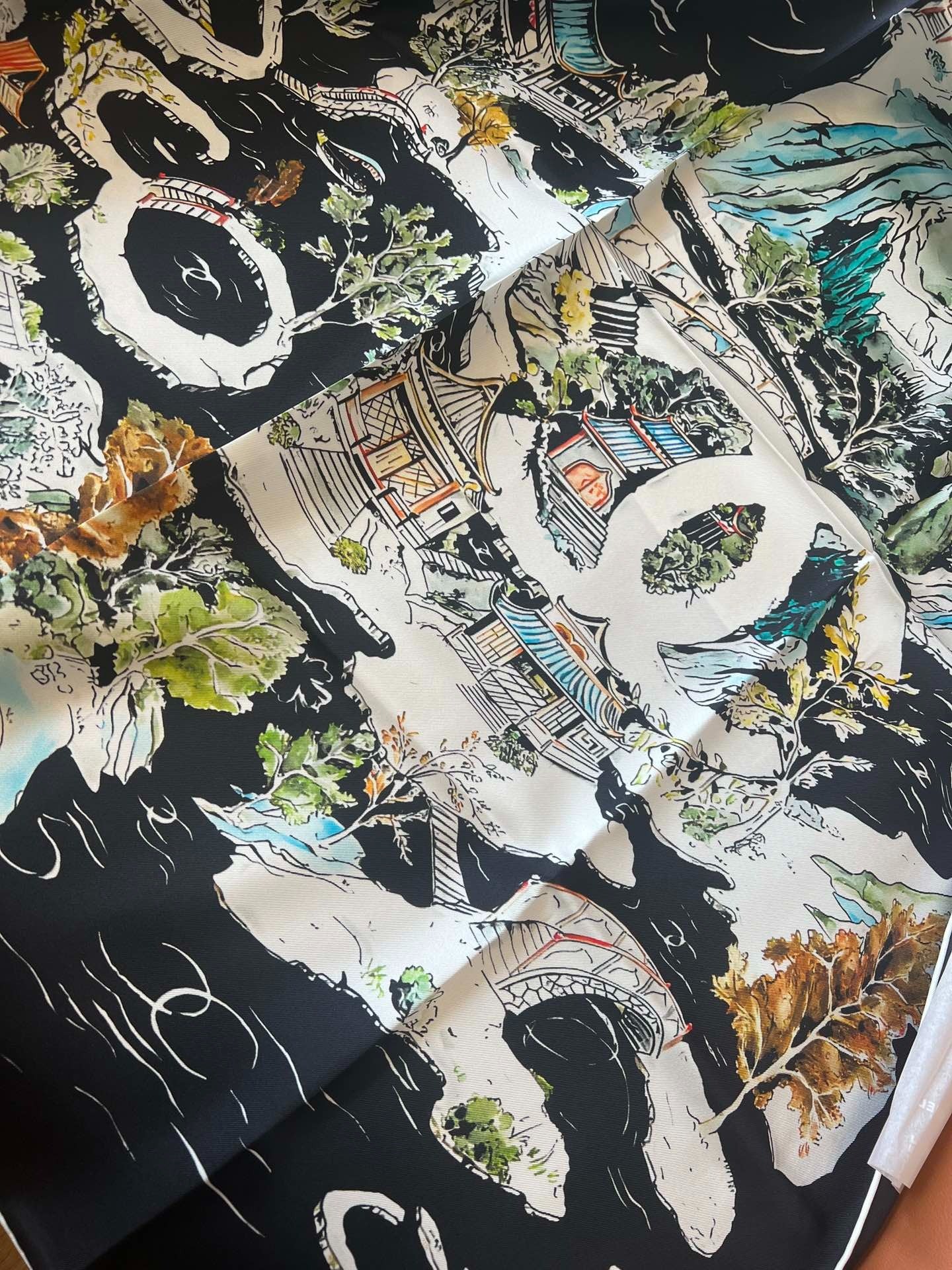 CHANEL 25S SCARF 90 IN SILK 715642 mysite