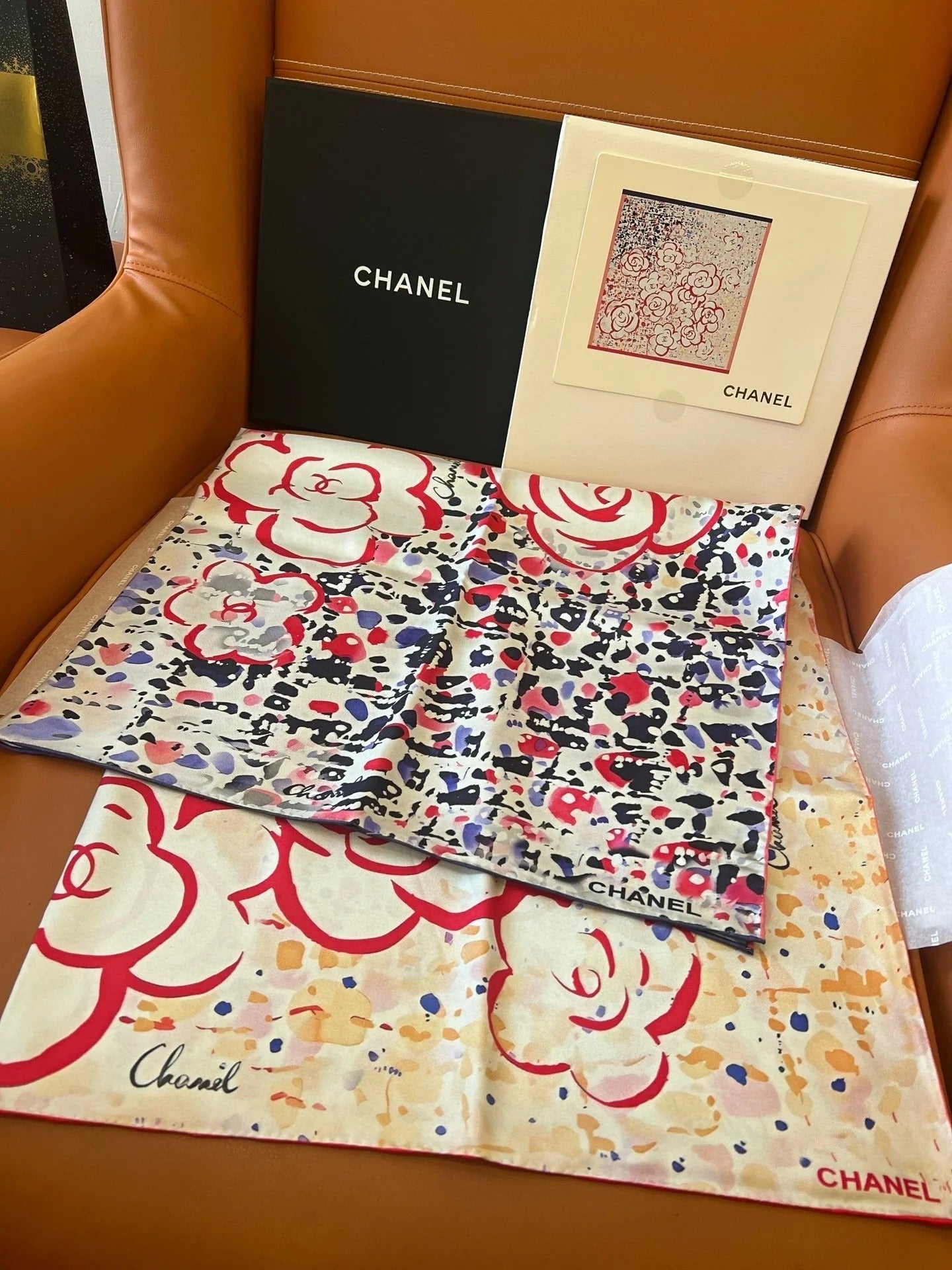 CHANEL 25S SCARF 90 IN SILK TWILL 700818 mysite