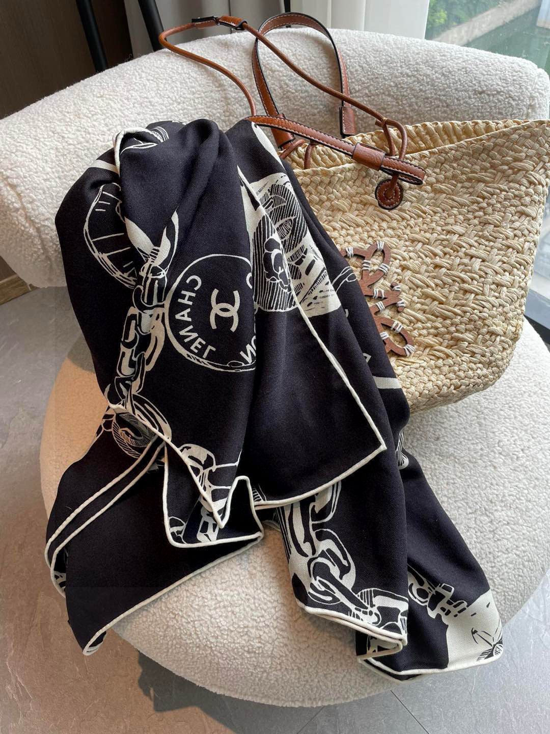 CHANEL 25S SCARF 140 IN CASHMERE SILK 733891 mysite