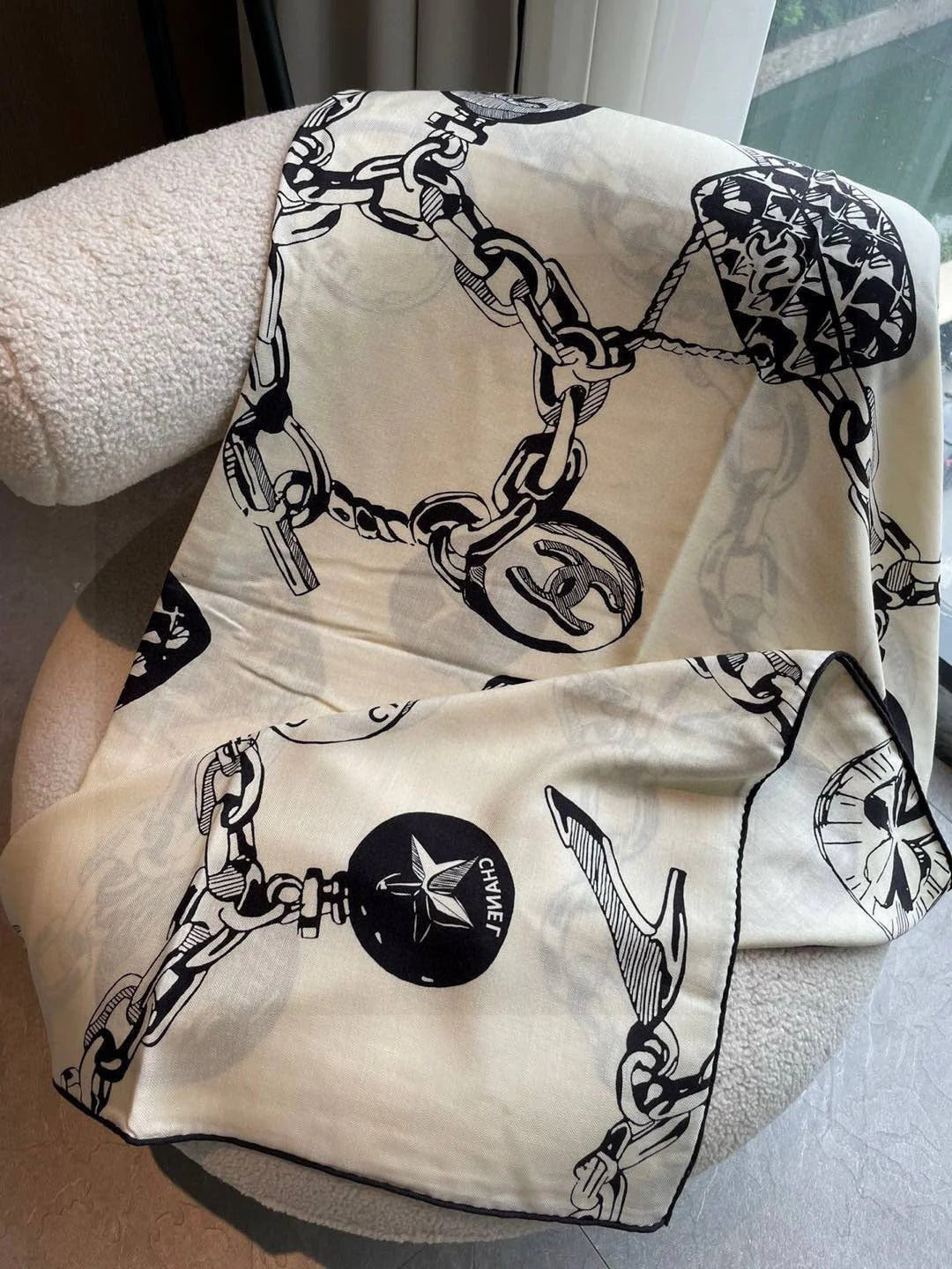 CHANEL 25S SCARF 140 IN CASHMERE SILK 733892 mysite