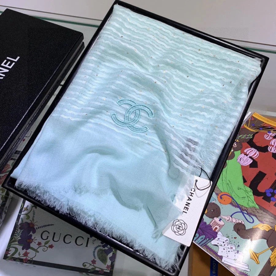 CHANEL 25S SCARF 200 IN CASHMERE VELVET 735755 mysite