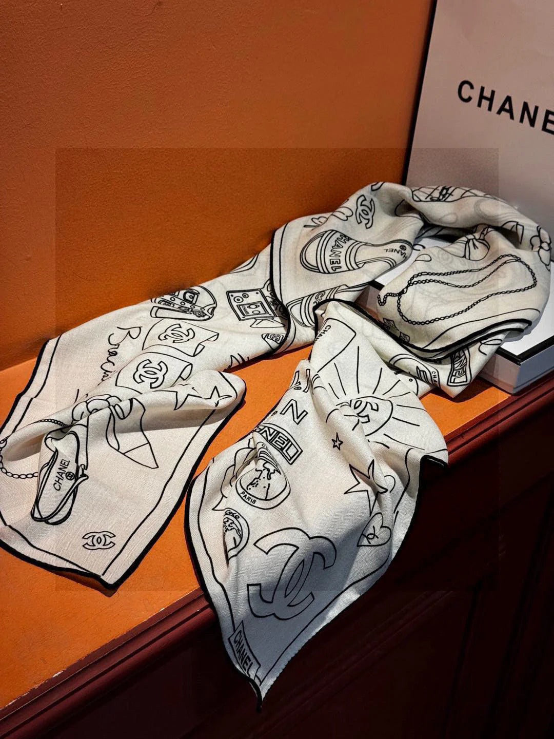 CHANEL 25S SCARF 140 IN SILK 735810 mysite