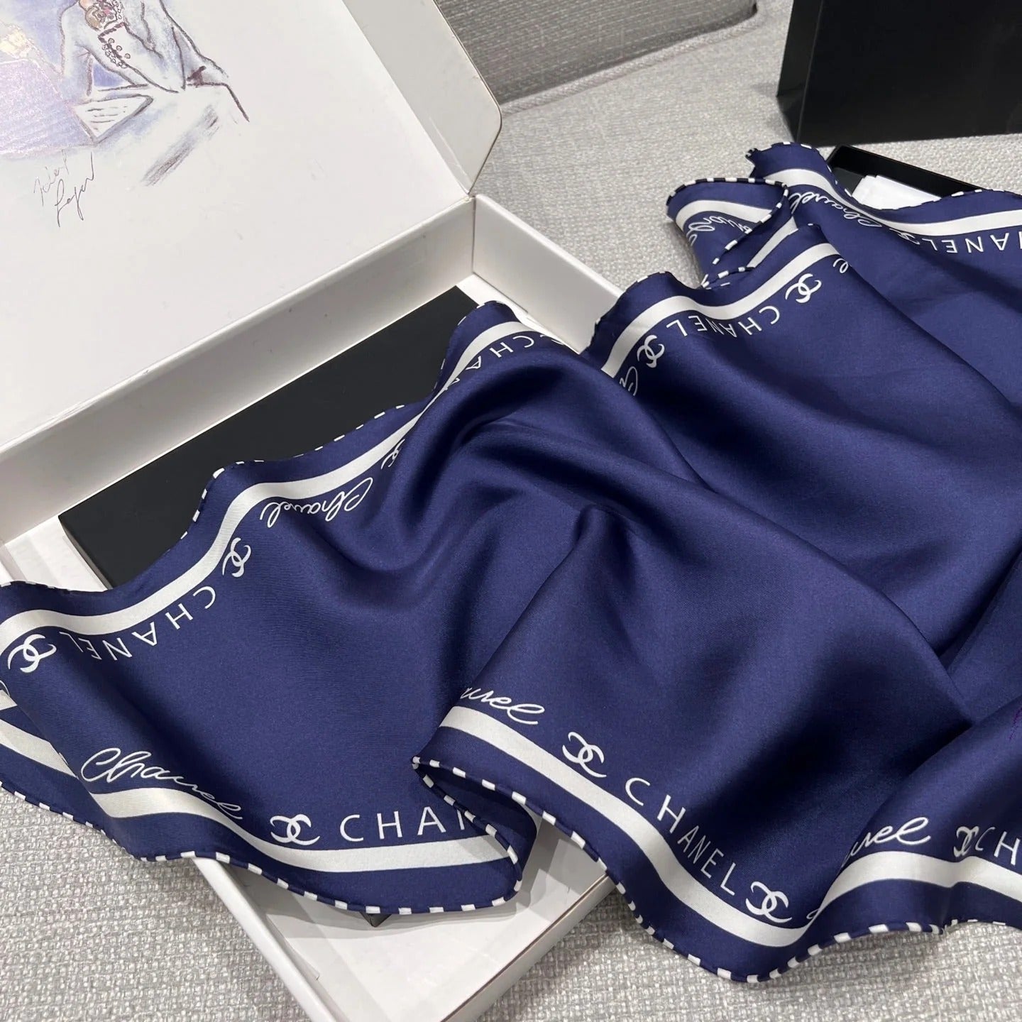 CHANEL 25S SCARF 160 IN SILK 697663 mysite