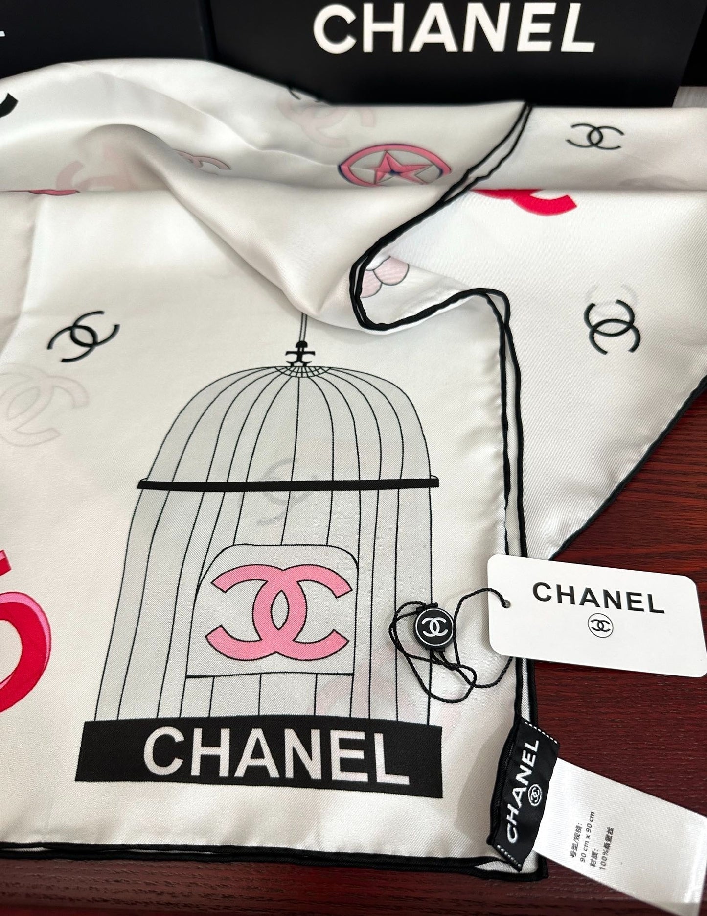 CHANEL 25S SCARF 90 IN SILK 733857 mysite
