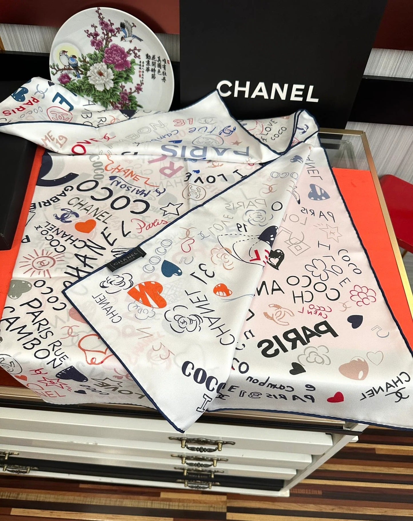 CHANEL 25S SCARF 90 IN SILK 738420 mysite