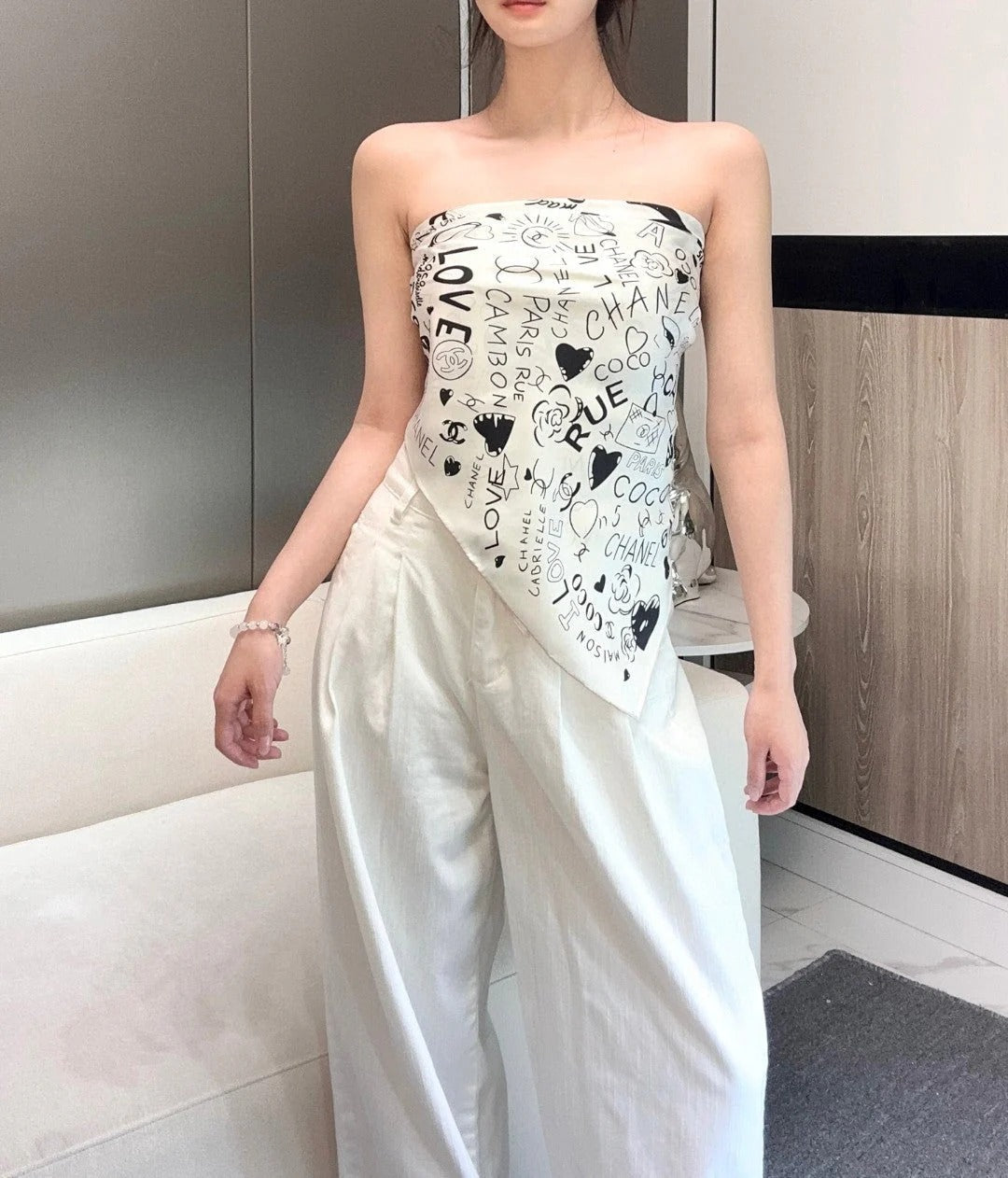 CHANEL 25S SCARF 90 IN SILK 730660 mysite