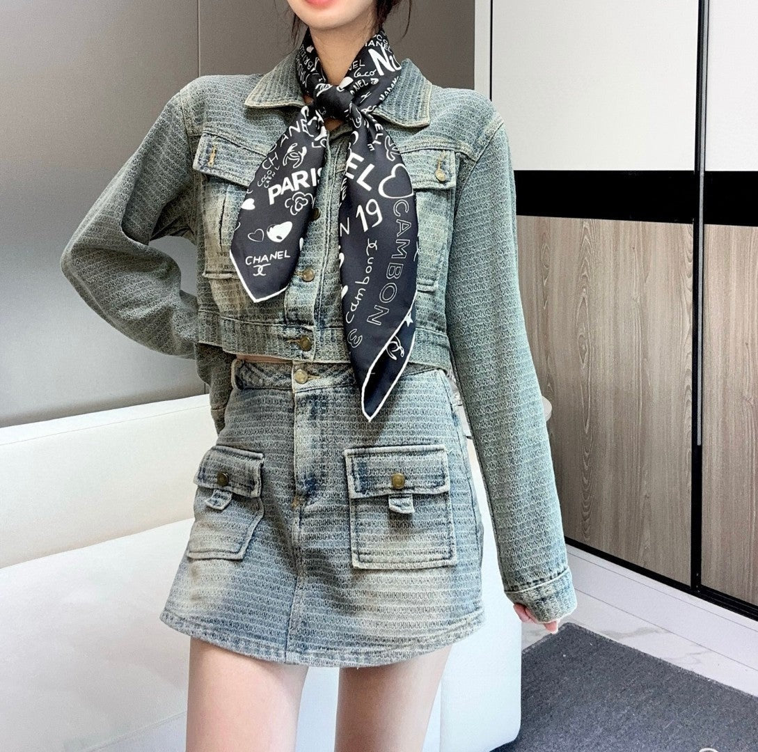 CHANEL 25S SCARF 90 IN SILK 730661 mysite