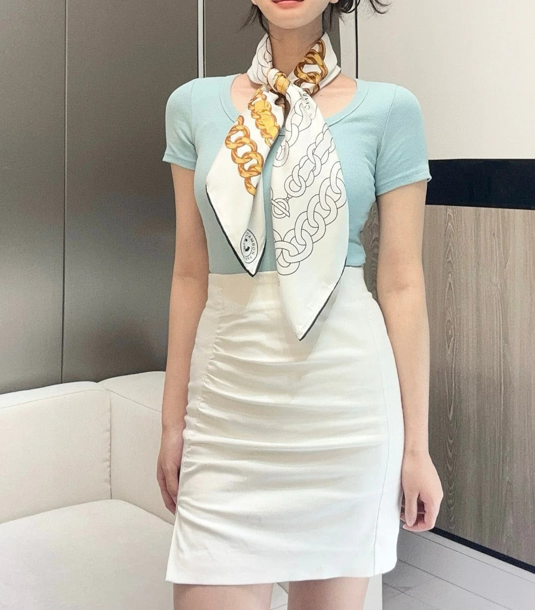 CHANEL 25S SCARF 90 IN SILK 729043 mysite