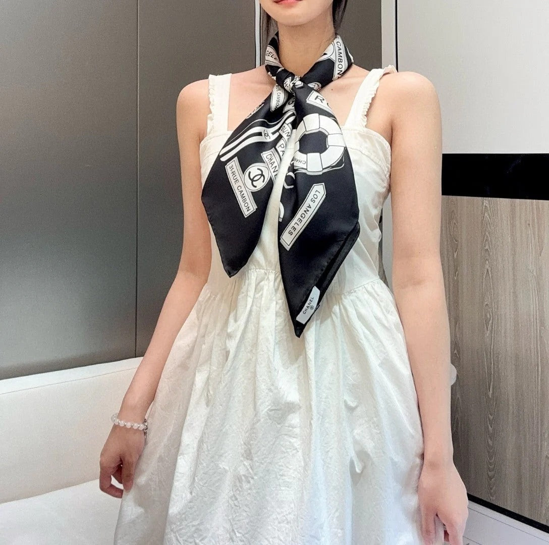 CHANEL 25S SCARF 90 IN SILK 729053 mysite