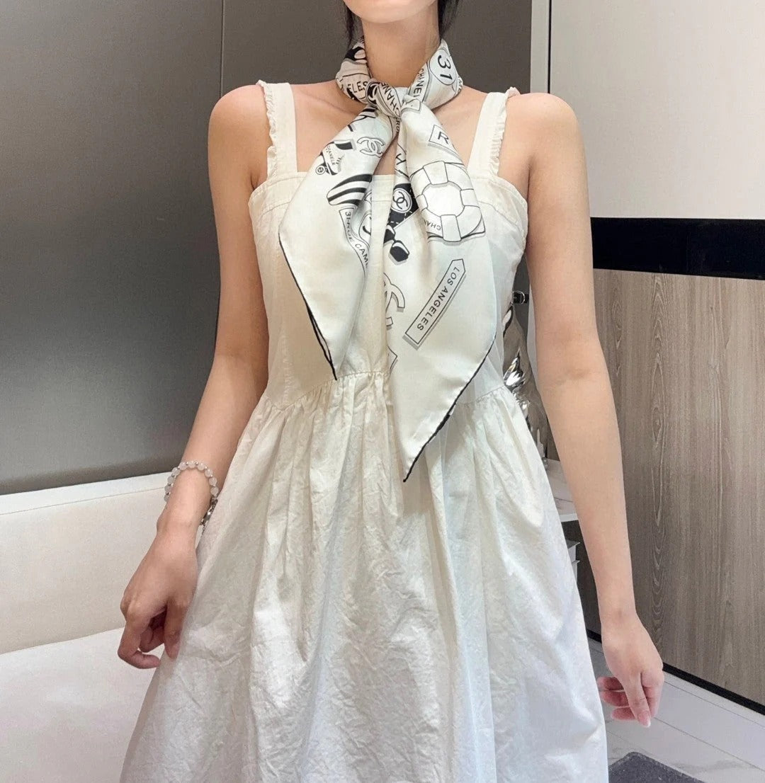 CHANEL 25S SCARF 90 IN SILK 729054 mysite