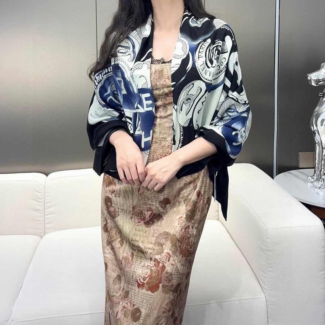 CHANEL 25S SCARF 140 IN CASHMERE SILK 642079 mysite