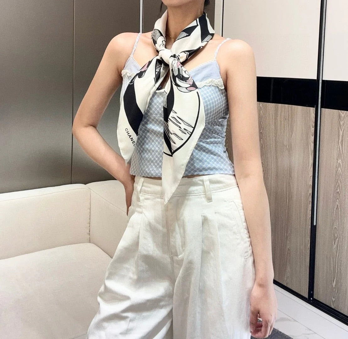 CHANEL 25S SCARF 90 IN SILK 718599 mysite