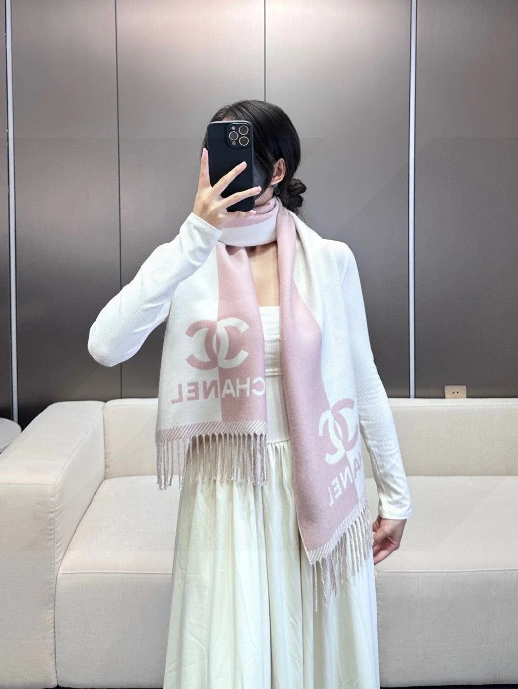 CHANEL 25S SCARF 184 IN MERINO WOOL 727322 mysite