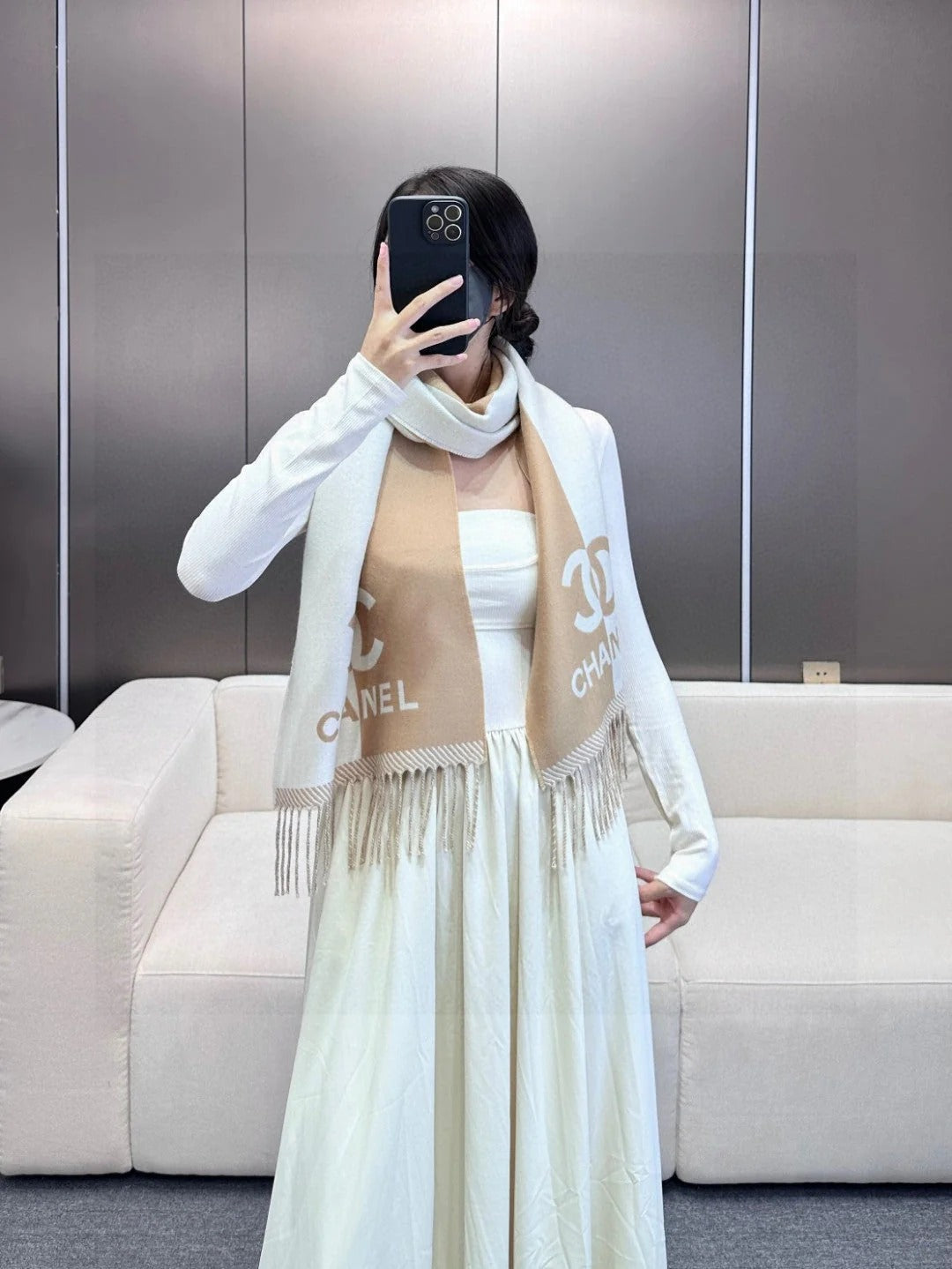 CHANEL 25S SCARF 184 IN MERINO WOOL 727323 mysite