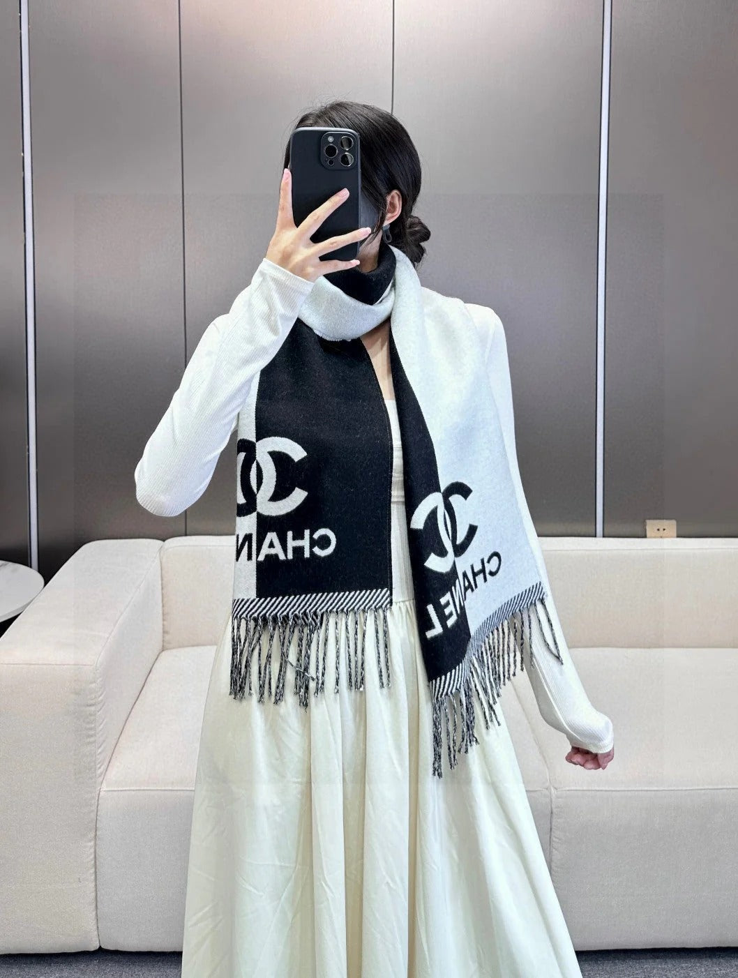 CHANEL 25S SCARF 184 IN MERINO WOOL 727324 mysite