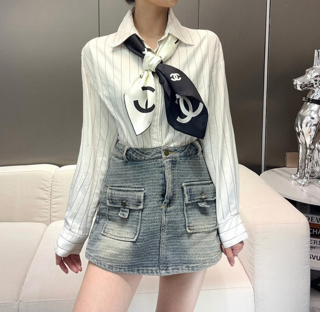 CHANEL 25S SCARF 90 IN SILK 720005 mysite