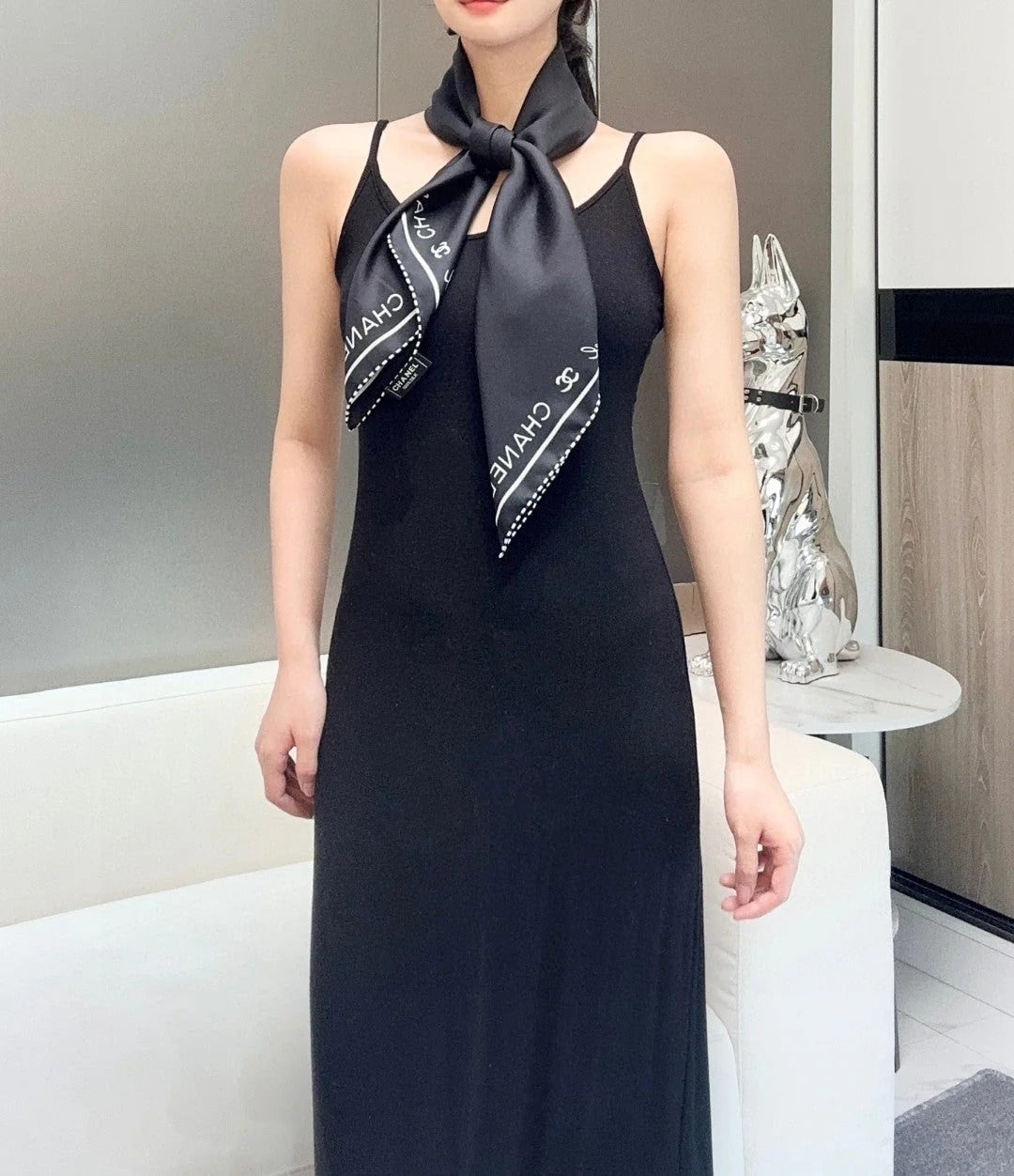 CHANEL 25S SCARF 90 IN SILK 732123 mysite