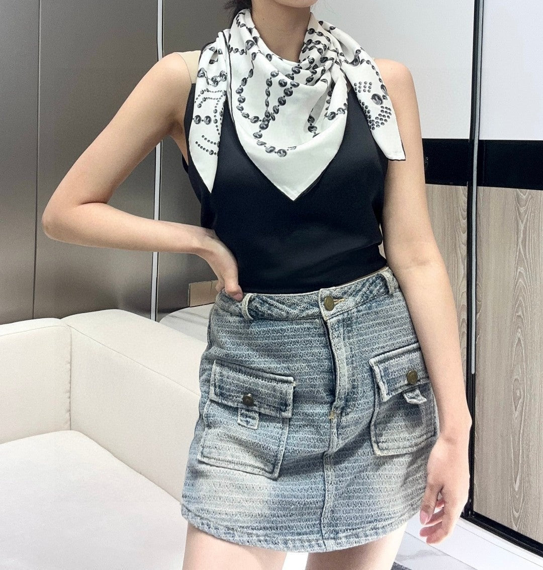 CHANEL 25S SCARF 90 IN SILK 711321 mysite