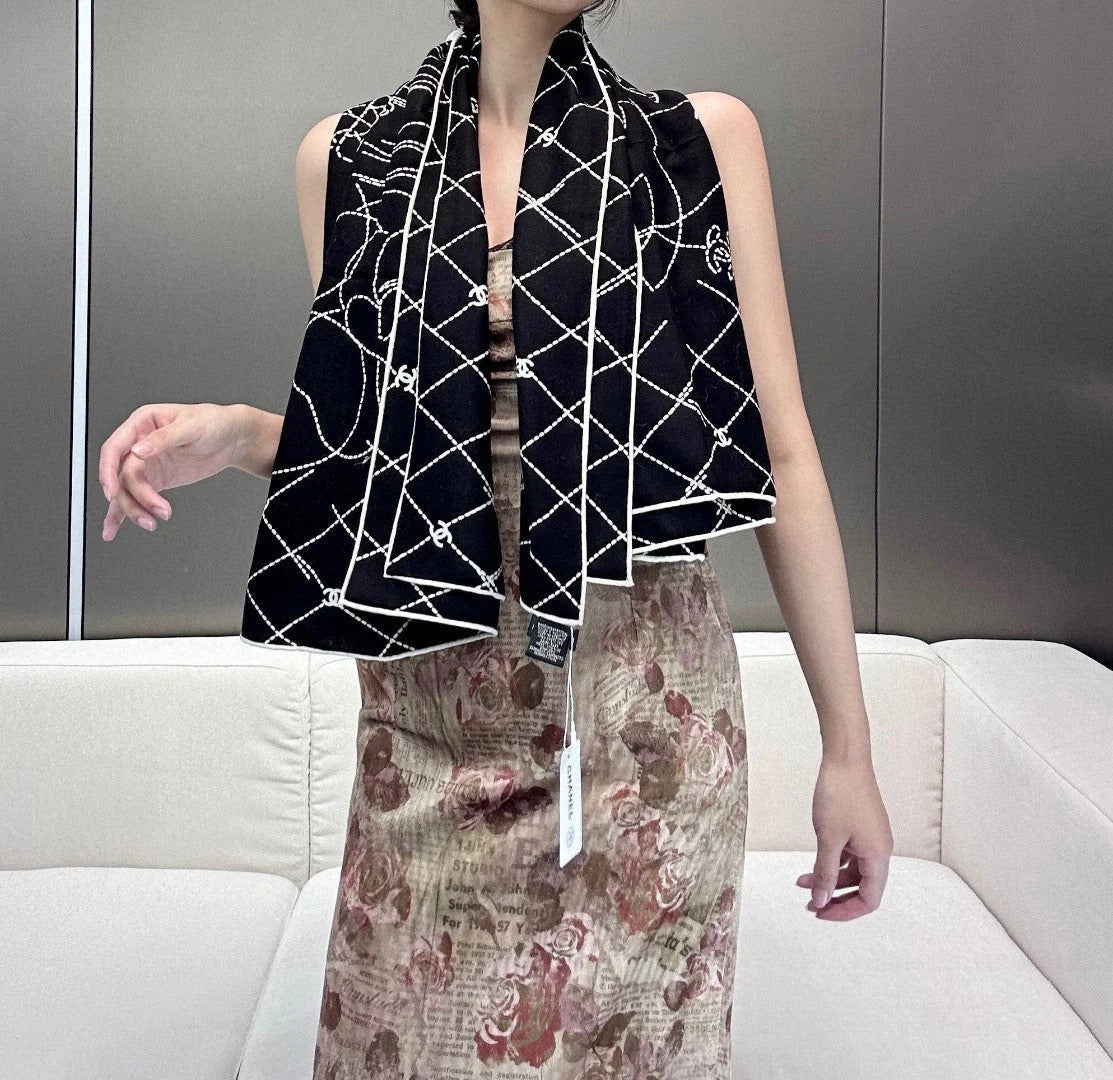 CHANEL 25S SCARF 140 IN CASHMERE SILK 727348 mysite