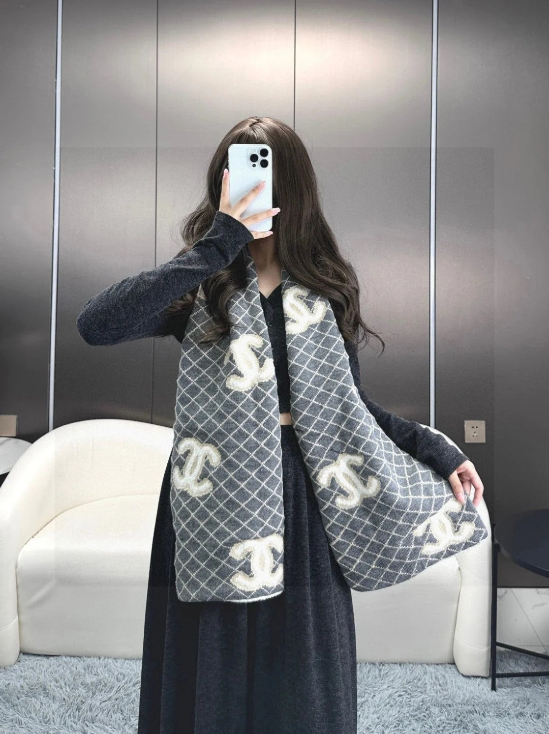 CHANEL 25S SCARF 185 IN CASHMERE 721524 mysite