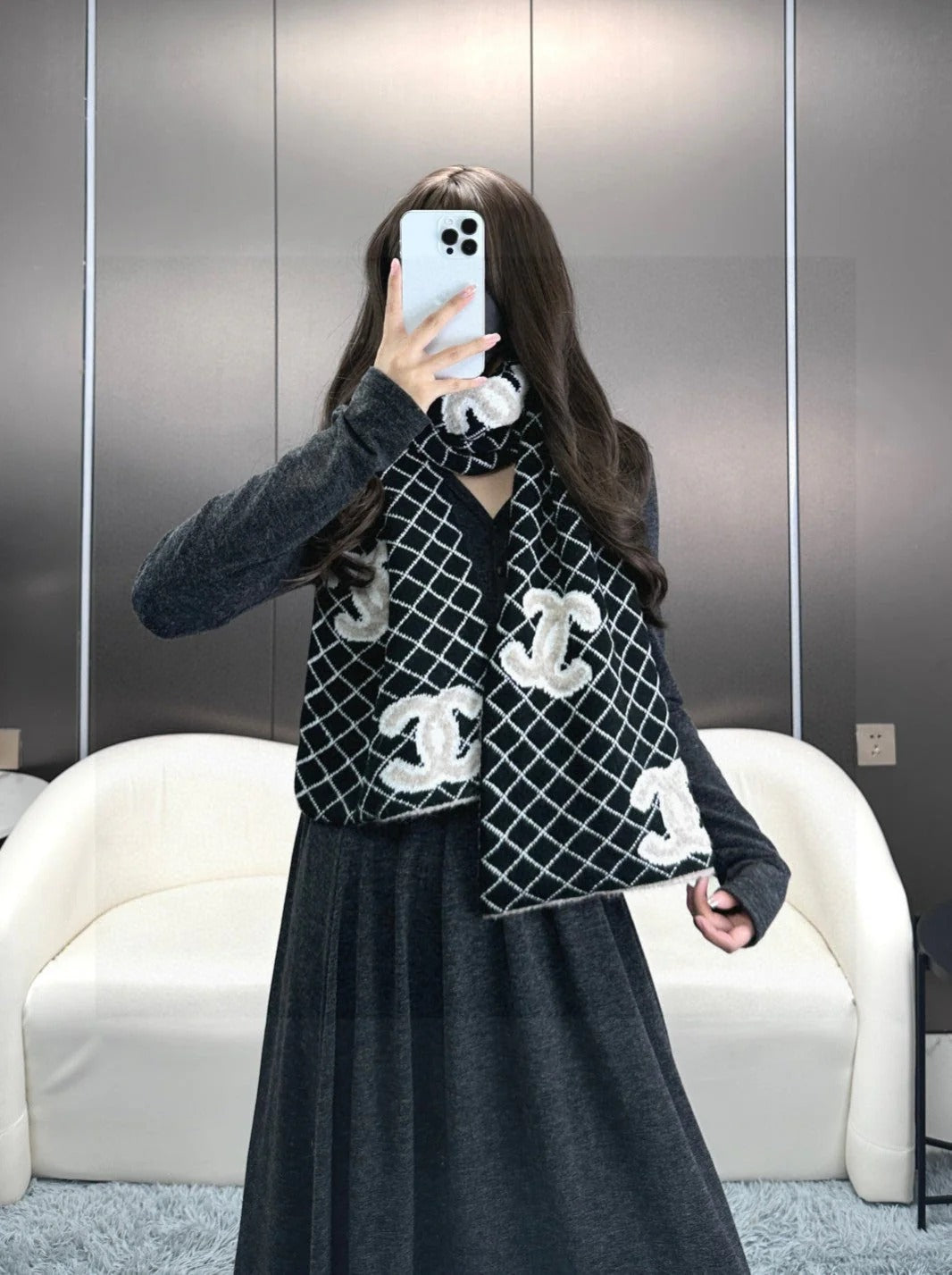 CHANEL 25S SCARF 185 IN CASHMERE 721525 mysite