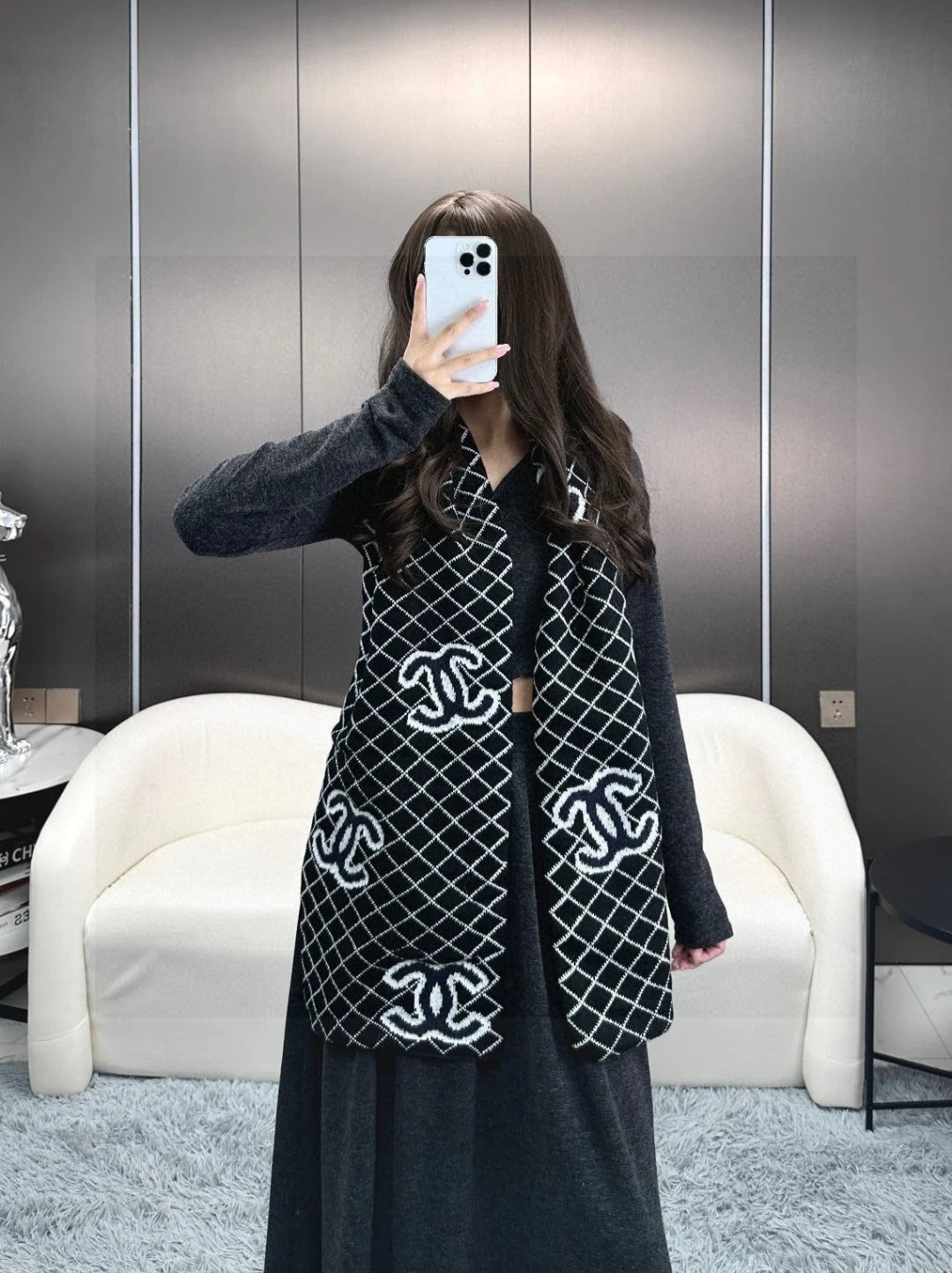 CHANEL 25S SCARF 185 IN CASHMERE 721526 mysite