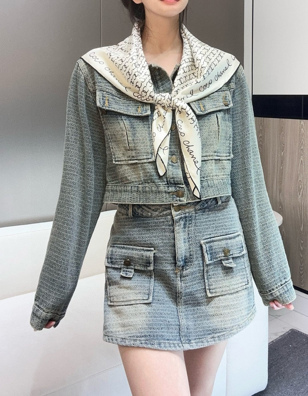 CHANEL 25S SCARF 90 IN SILK 732138 mysite