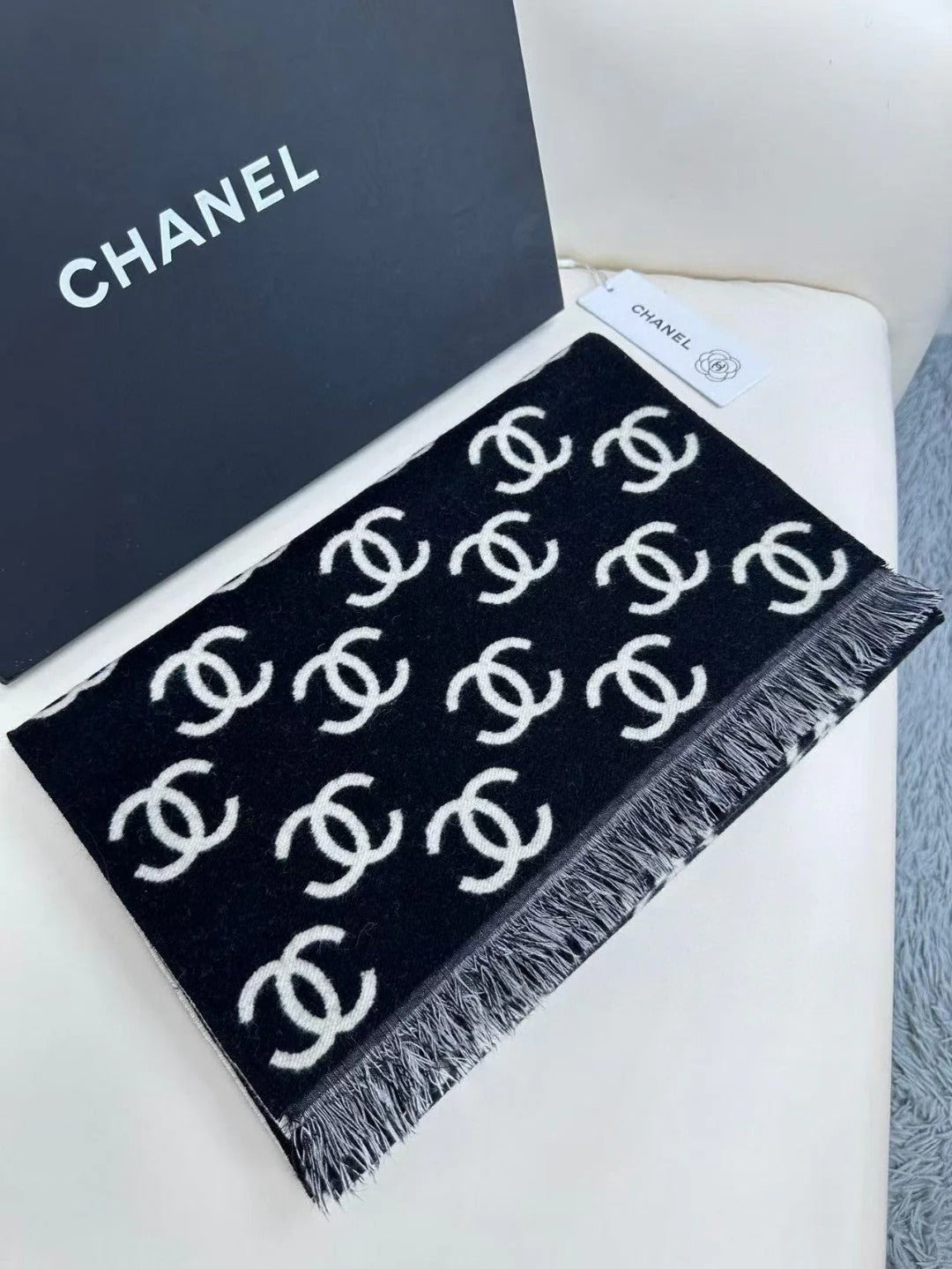 CHANEL 25S SCARF 180 IN CASHMERE WOOL 733942 mysite