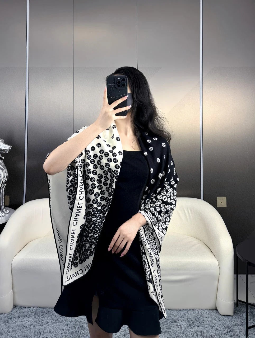 CHANEL 25S SCARF 140 IN CASHMERE SILK 702020 mysite