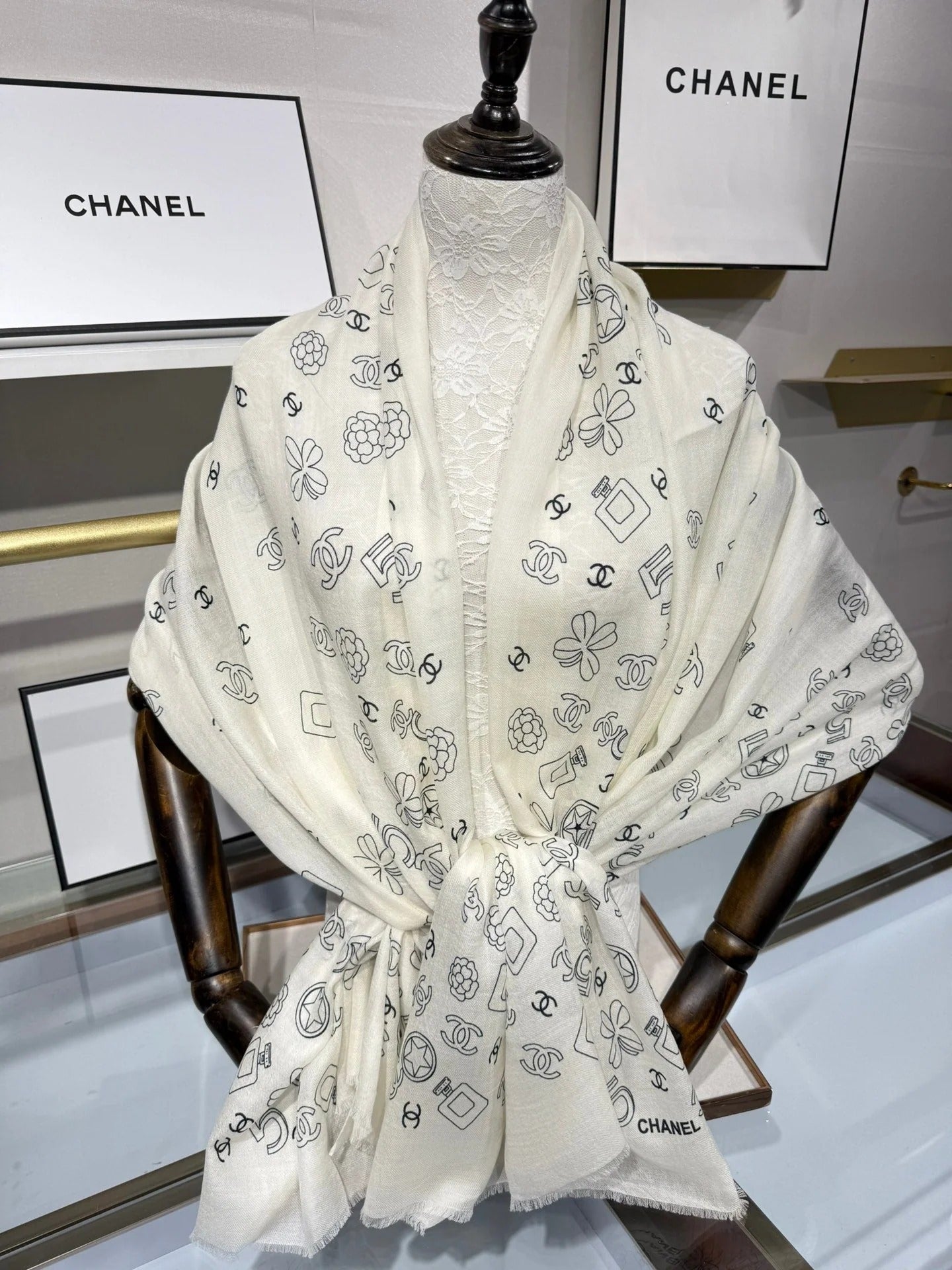 CHANEL 25S SCARF 200 IN CASHMERE 706596 mysite