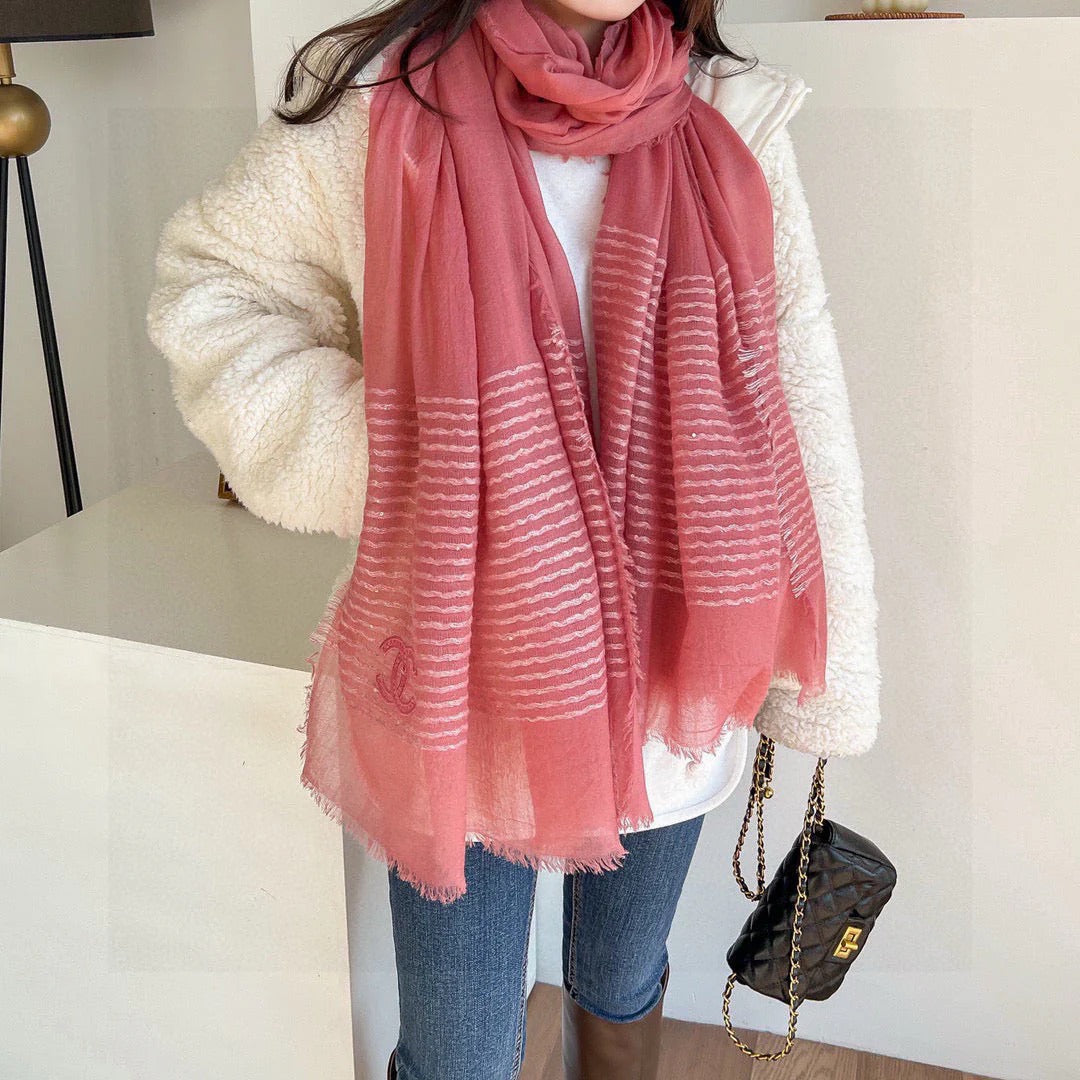 CHANEL 25S SCARF 200 IN CASHMERE VELVET 735756 mysite